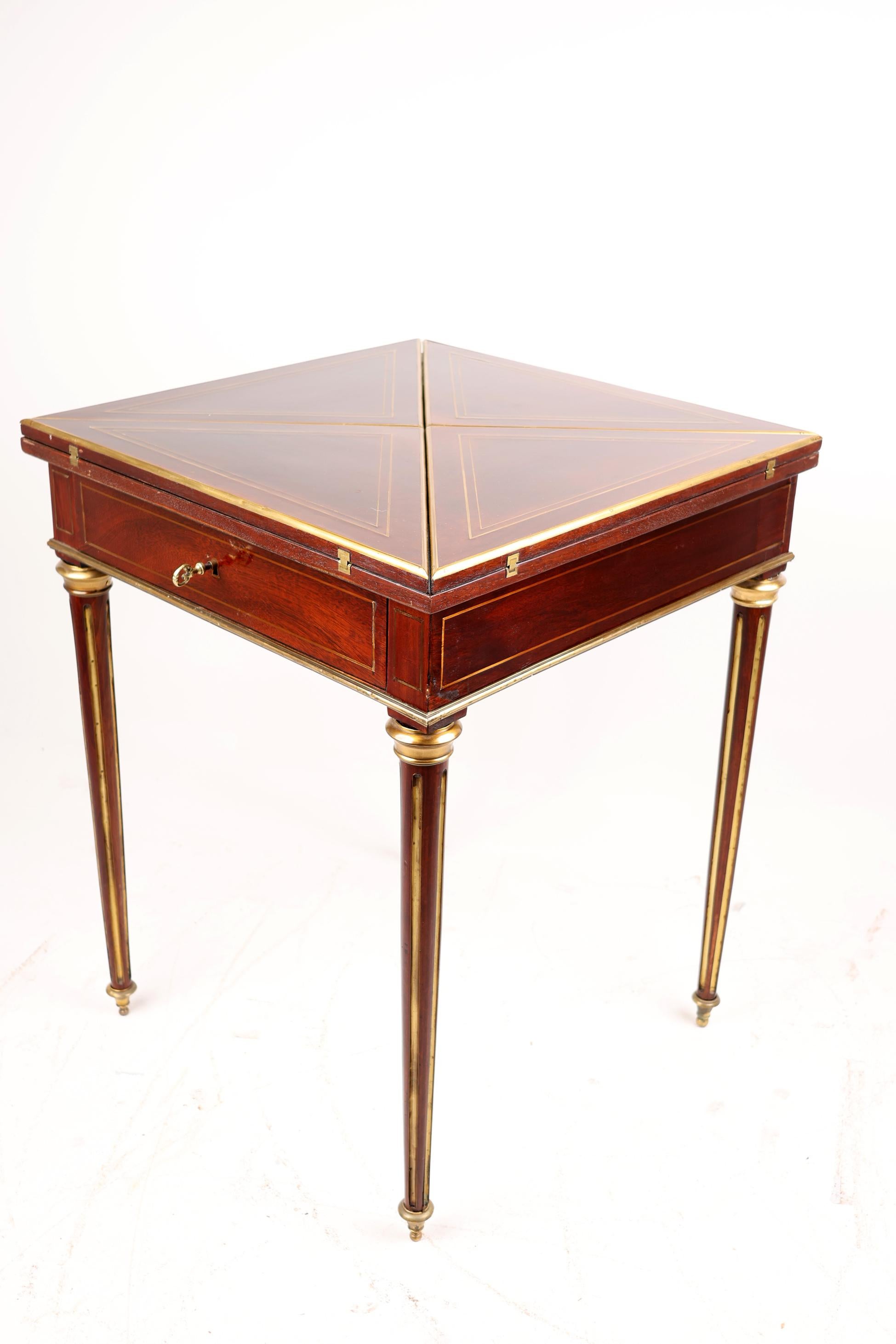 Late 19th Century Mahogany Envelope Card Table For Sale 8
