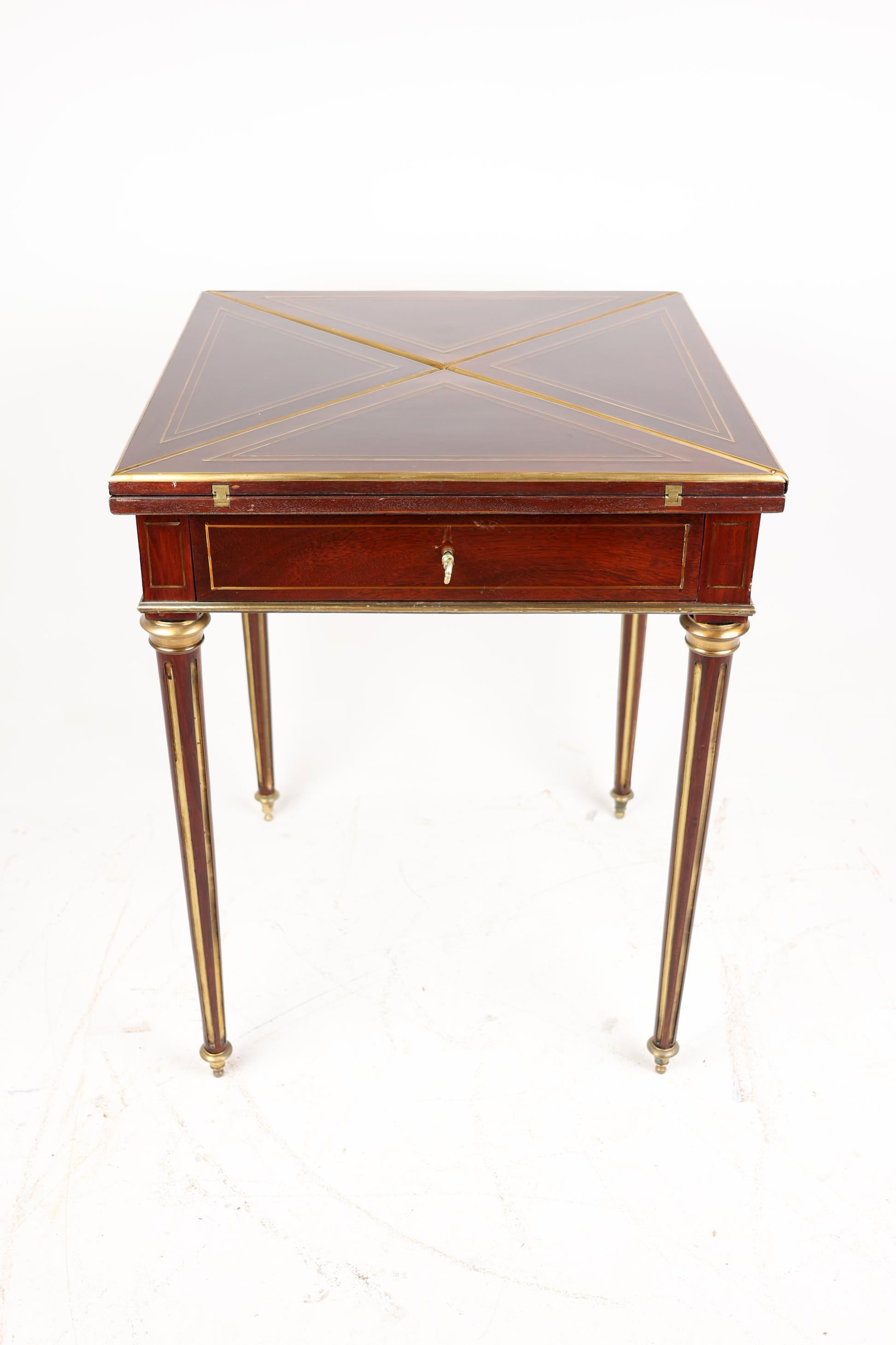 Late 19th Century Mahogany Envelope Card Table For Sale 11