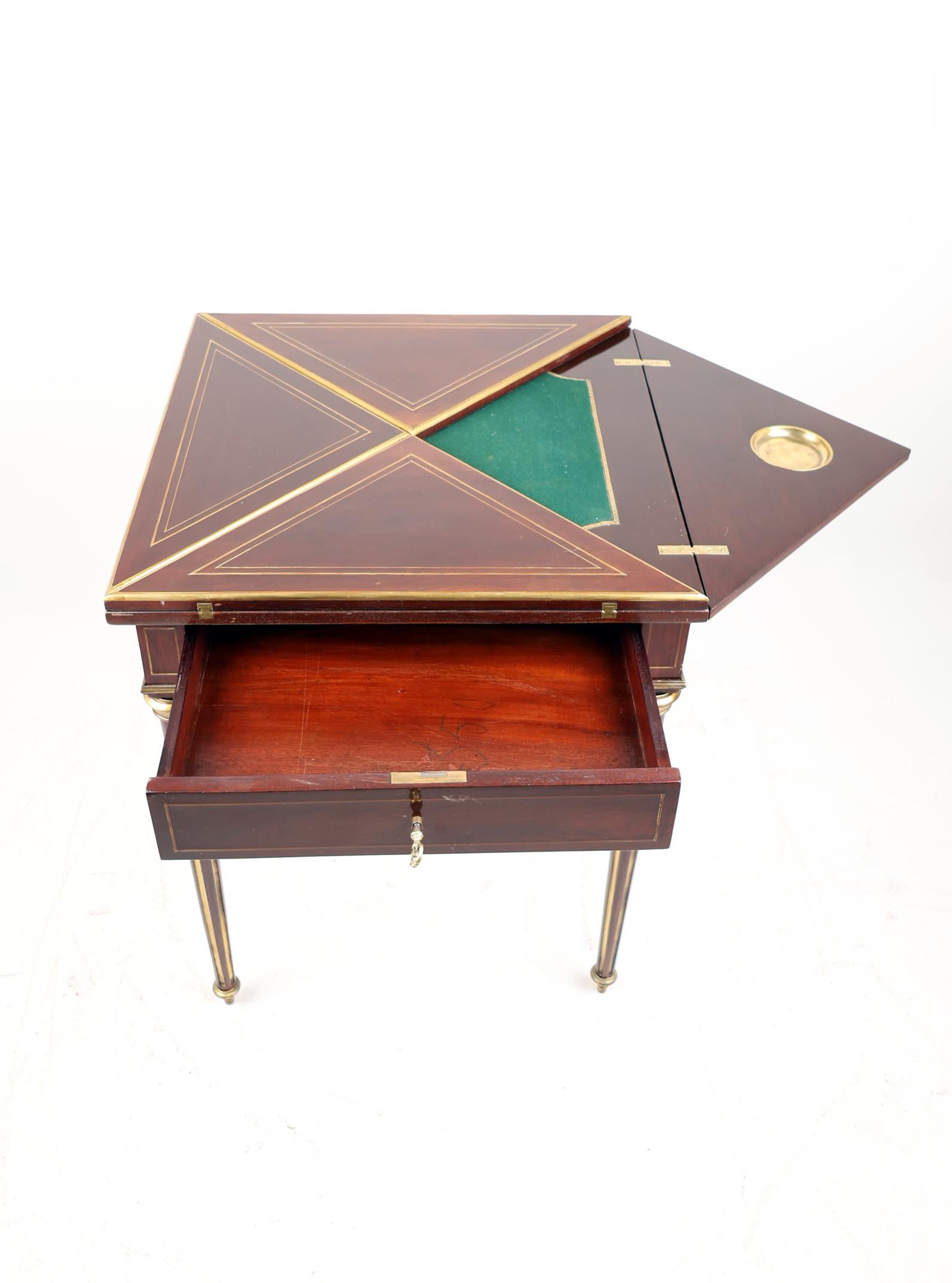 Late 19th Century Mahogany Envelope Card Table For Sale 1