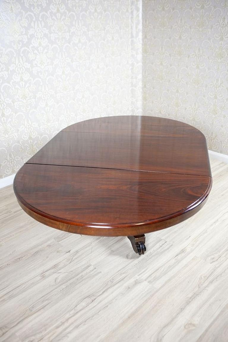 Late-19th Century Mahogany Extendable Table in the Biedermeier Style In Good Condition In Opole, PL