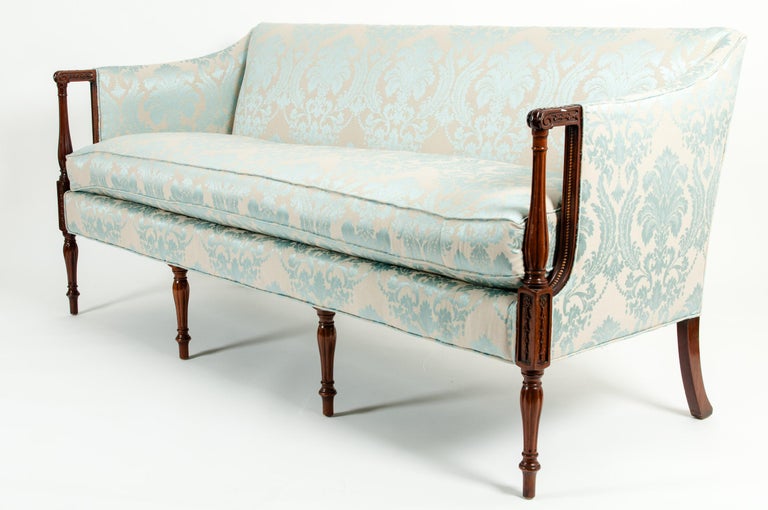 Late 19th Century Mahogany Framed Goose Down Filled Sofa at 1stDibs