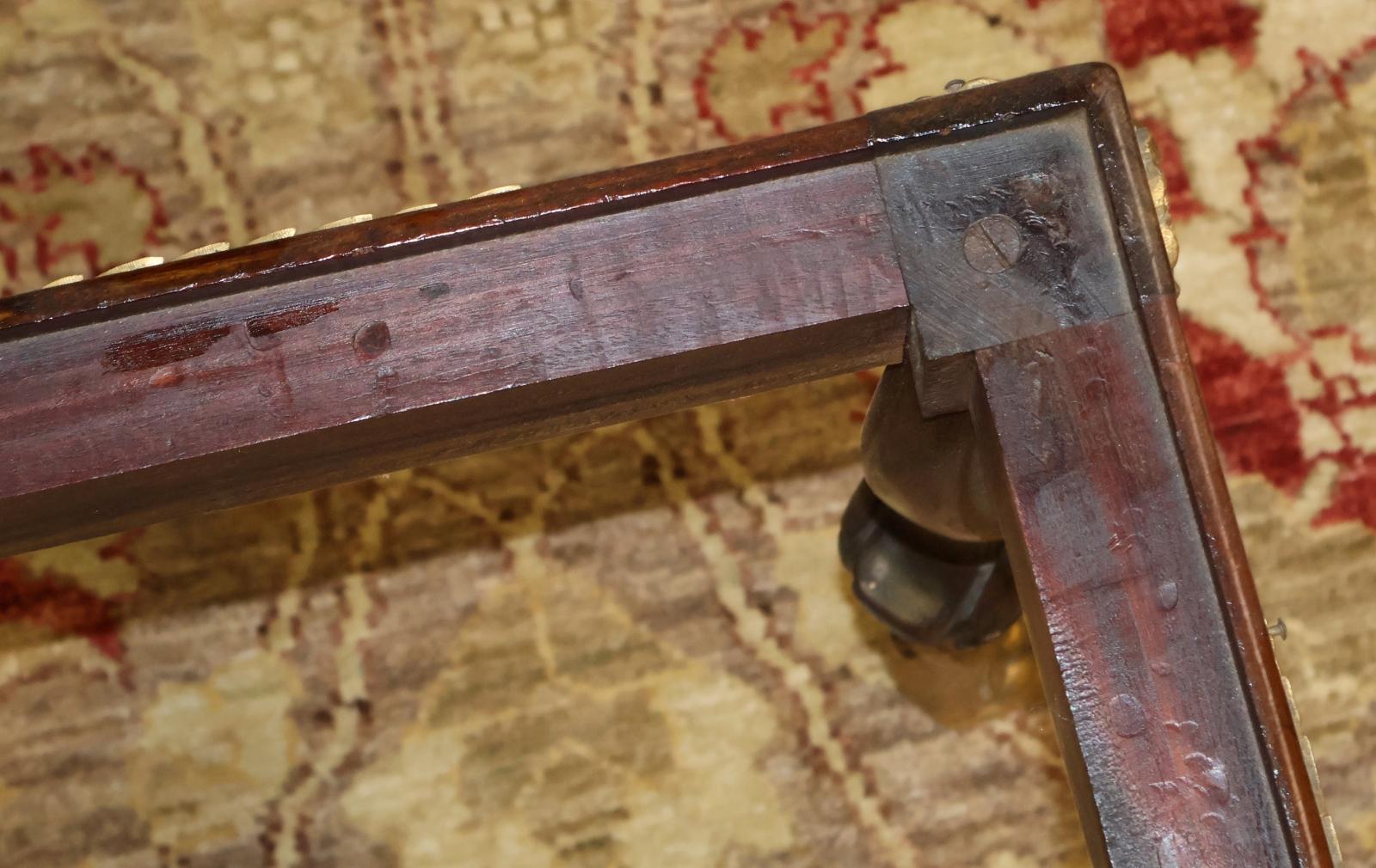 Late 19th Century Mahogany French Empire Style Spinx Bronze Mounted Stool Bench For Sale 9