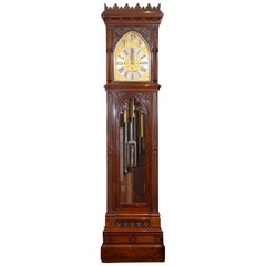 Late 19th Century Mahogany Gothic Revival Longcase Clock