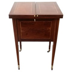 Late 19th Century Mahogany Inlaid Pop Up Surprise Bar / Drinks Table