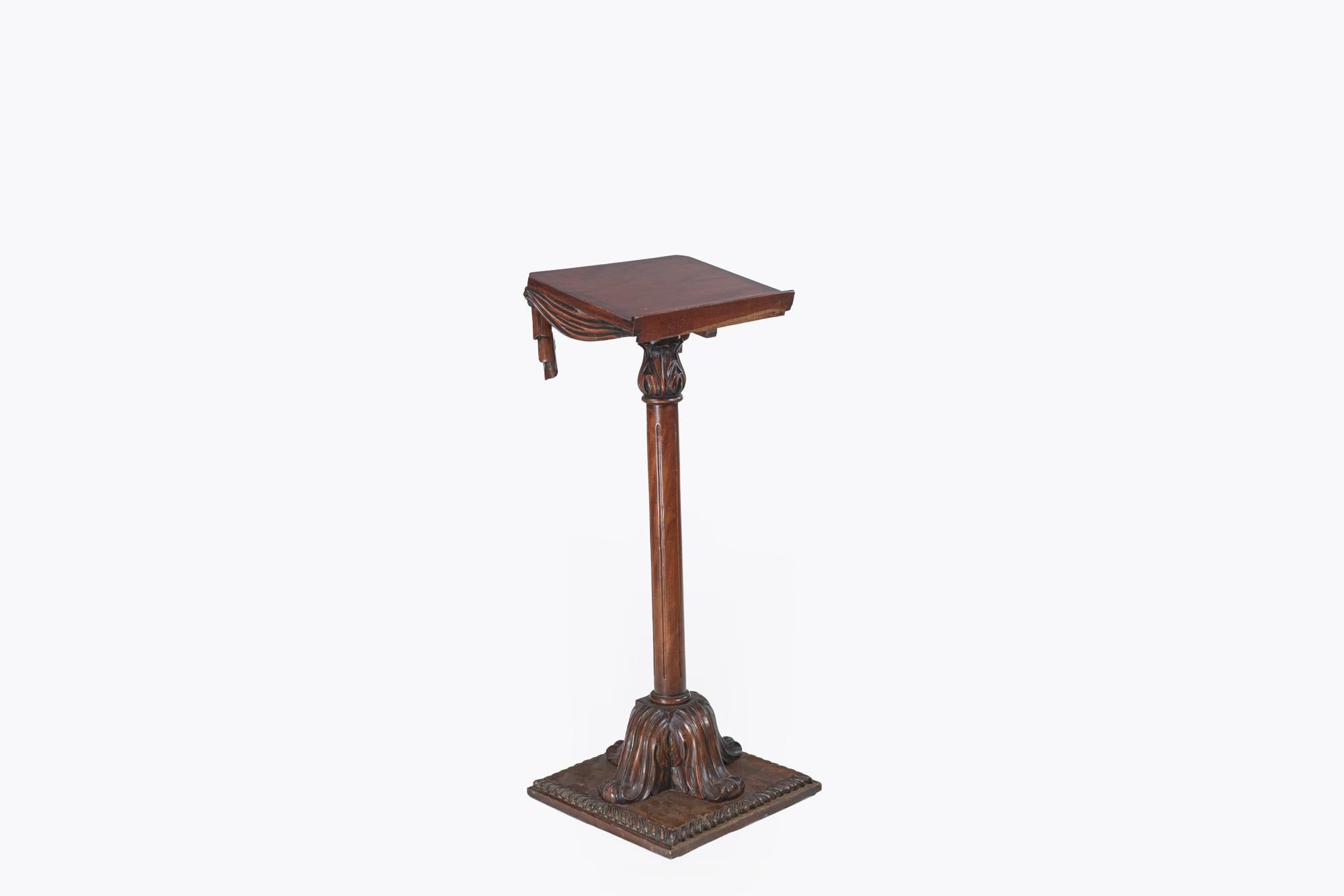 Hand-Carved Late 19th Century Mahogany Lectern For Sale