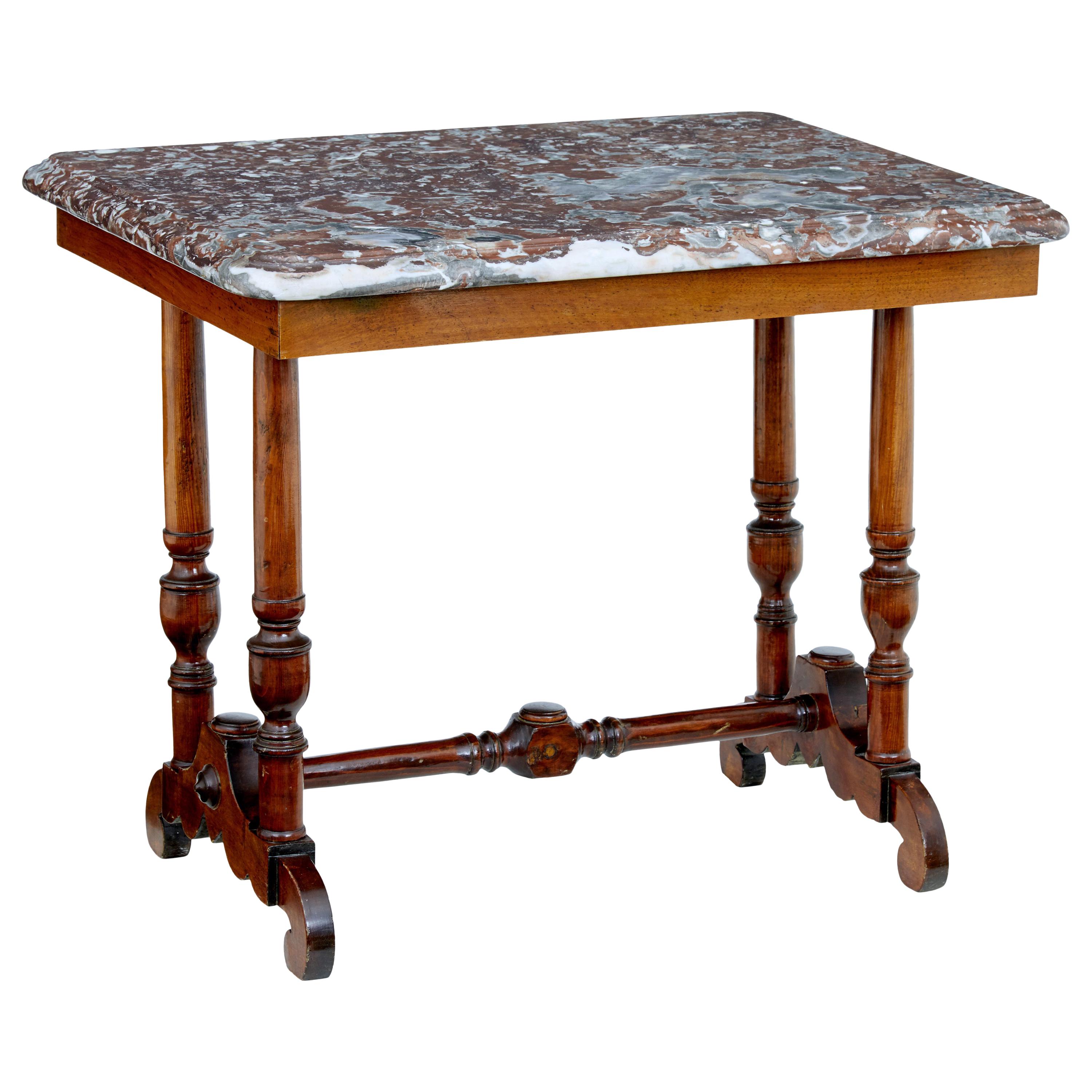 Late 19th Century Mahogany Marble Top Side Table