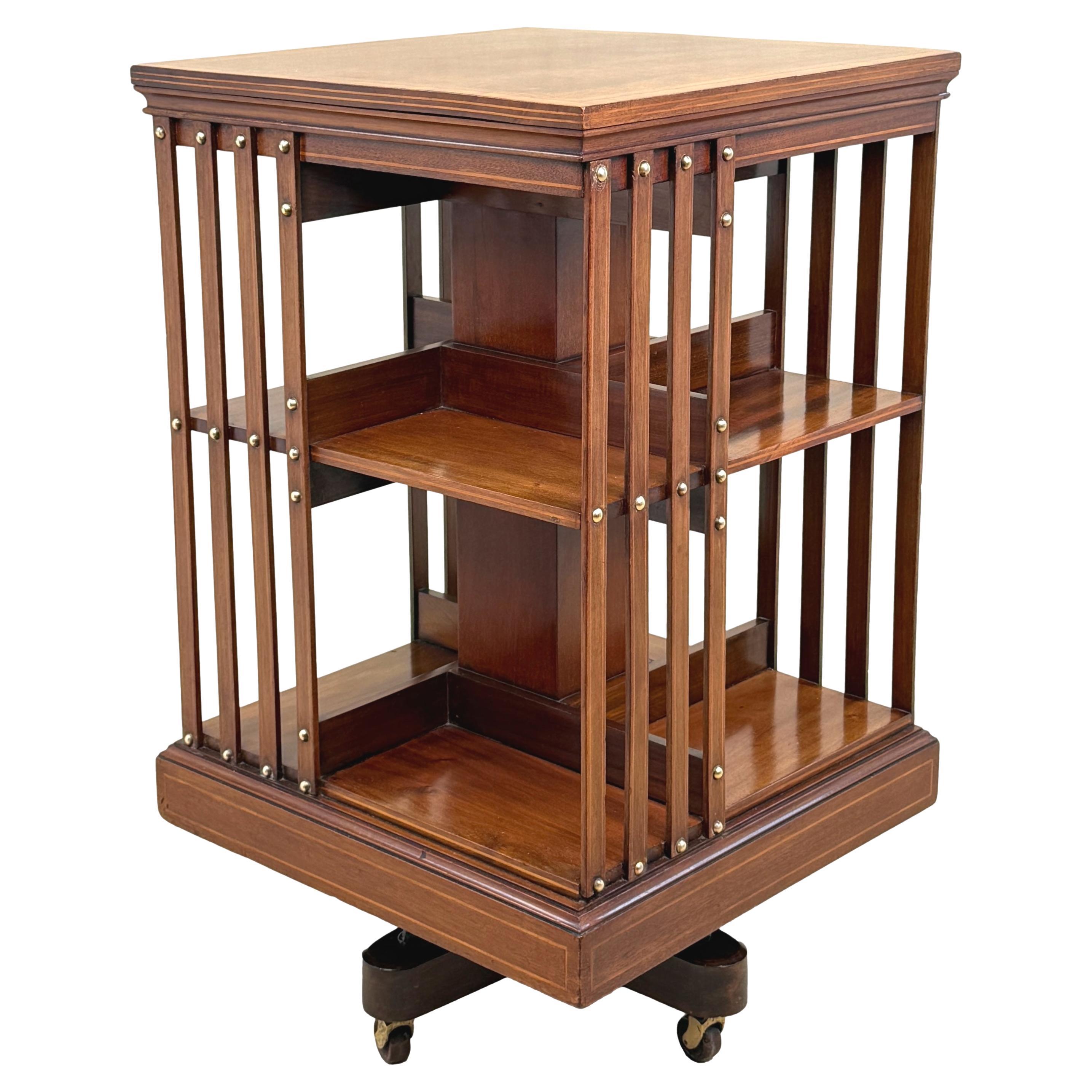 Libreria girevole in mogano della fine del XIX secolo