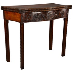 Late 19th Century Mahogany Serpentine Shaped Card Table in the Chippendale Style