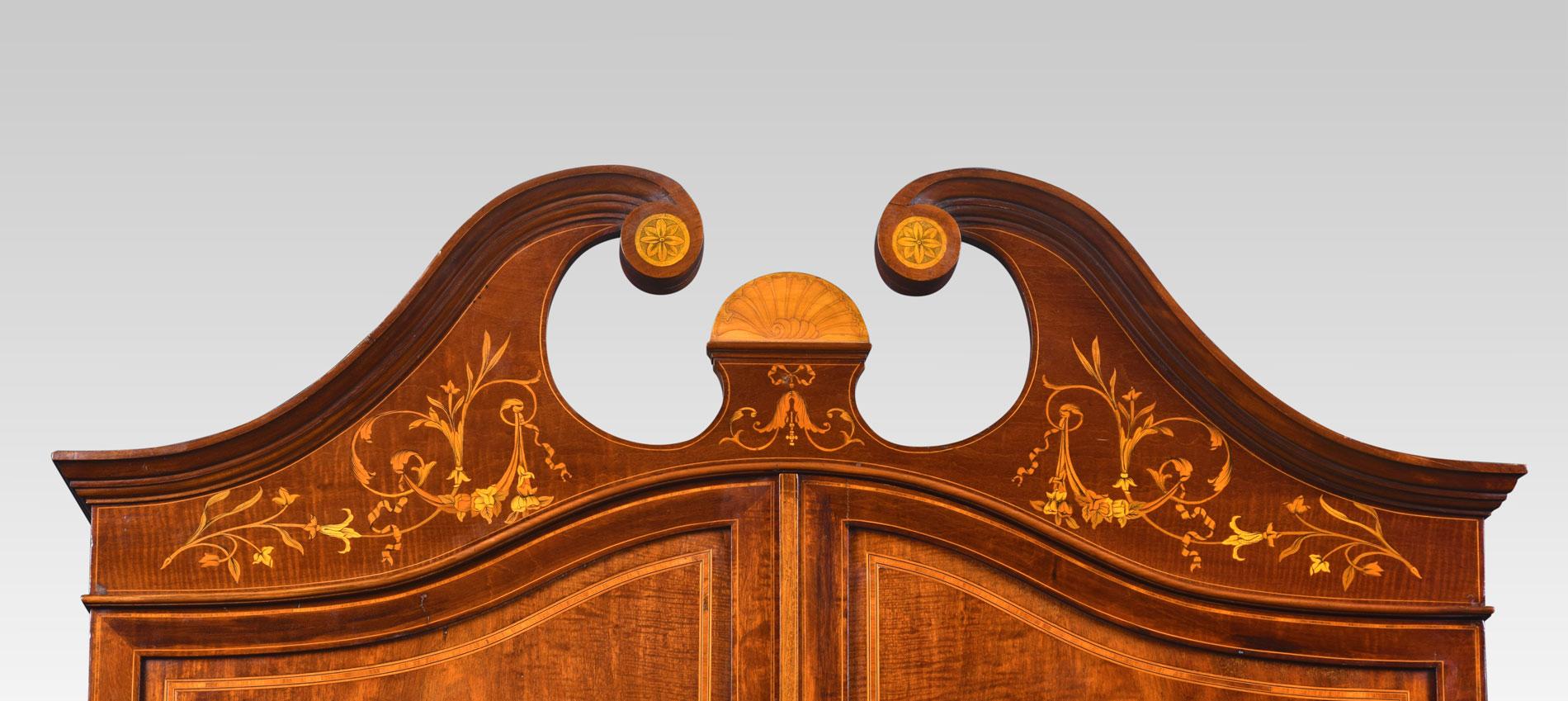 Late 19th Century Mahogany Two-Door Inlaid Wardrobe 2