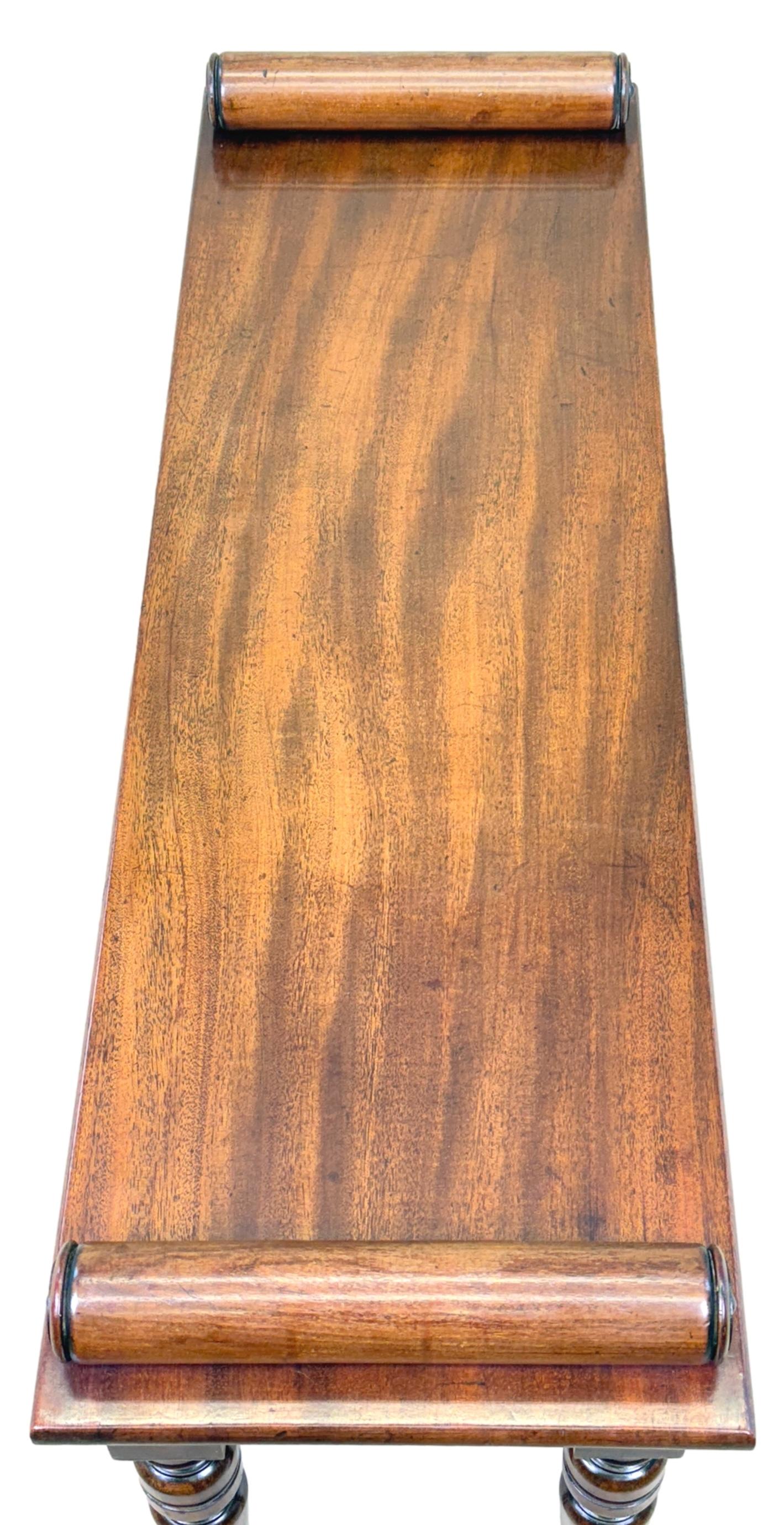 English Late 19th Century Mahogany Window Seat Hall Bench
