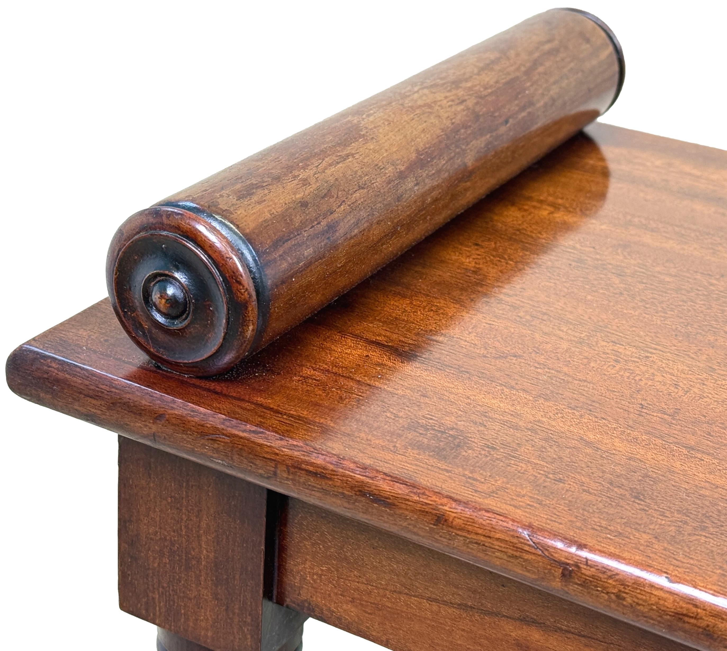 Late 19th Century Mahogany Window Seat Hall Bench In Good Condition In Bedfordshire, GB