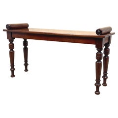 Late 19th Century Mahogany Window Seat Hall Bench