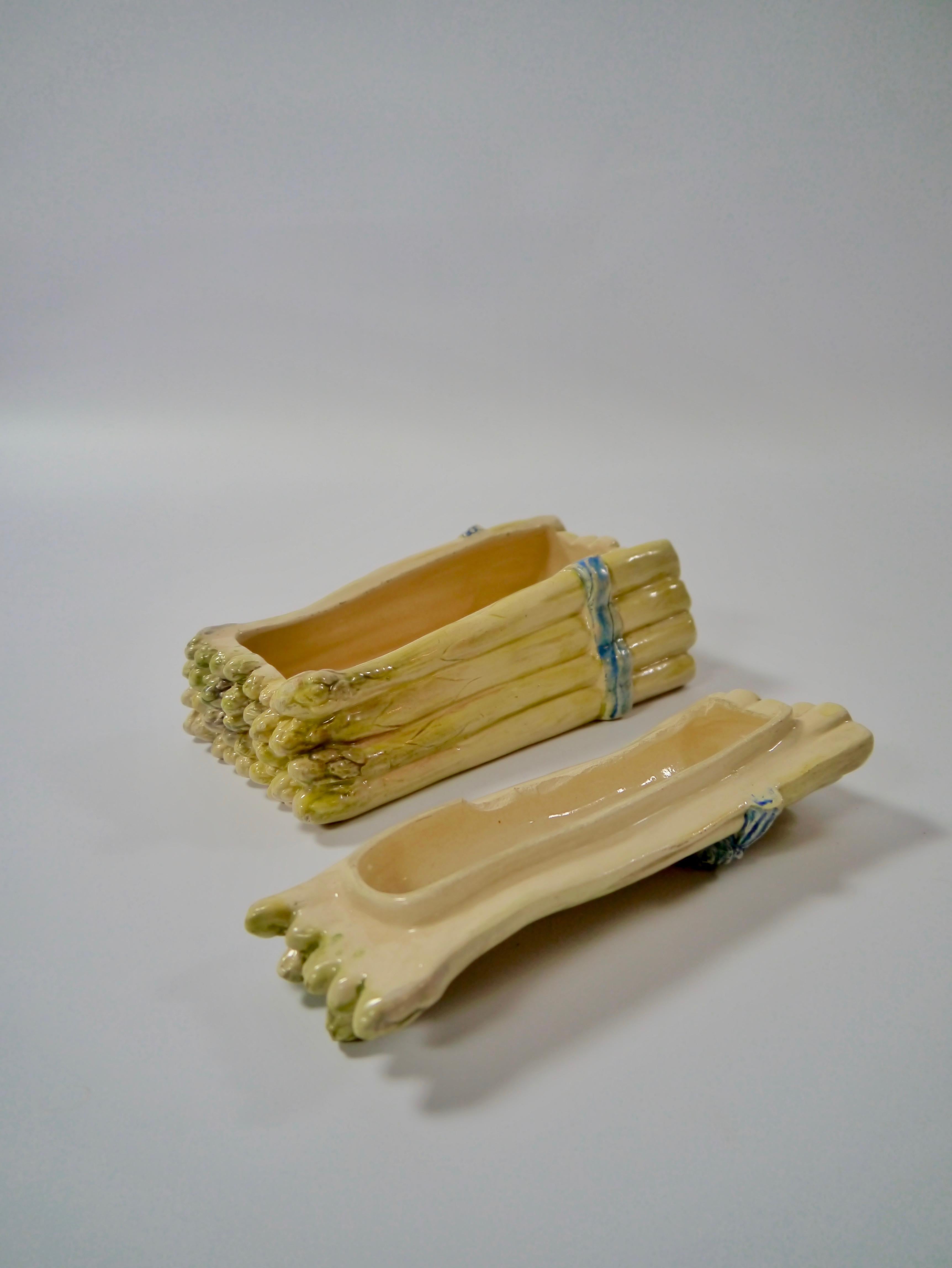 French Late 19th Century Majolica Asparagus Serving Dish / Box