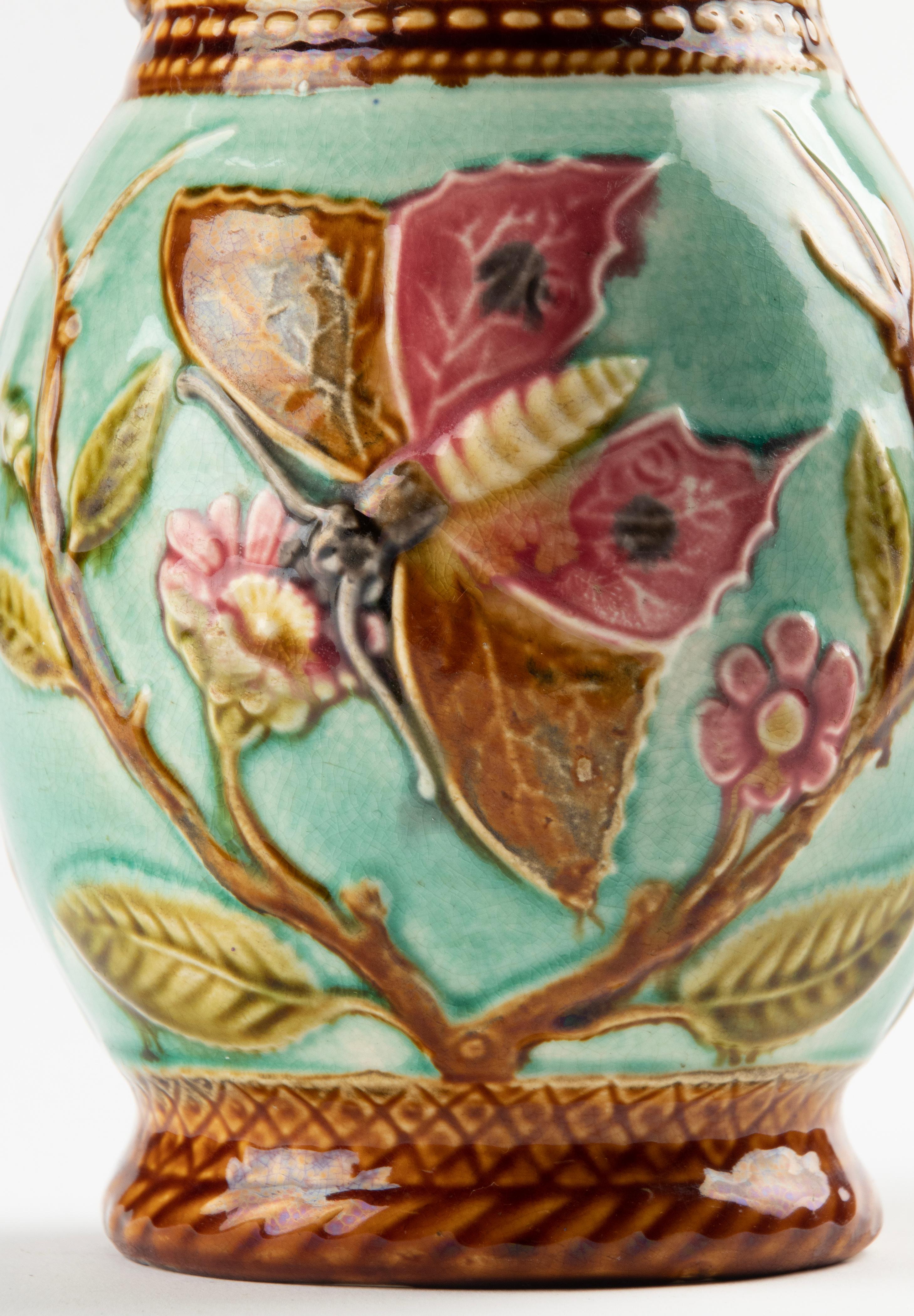 Late 19th Century Majolica Ceramic Jug  4