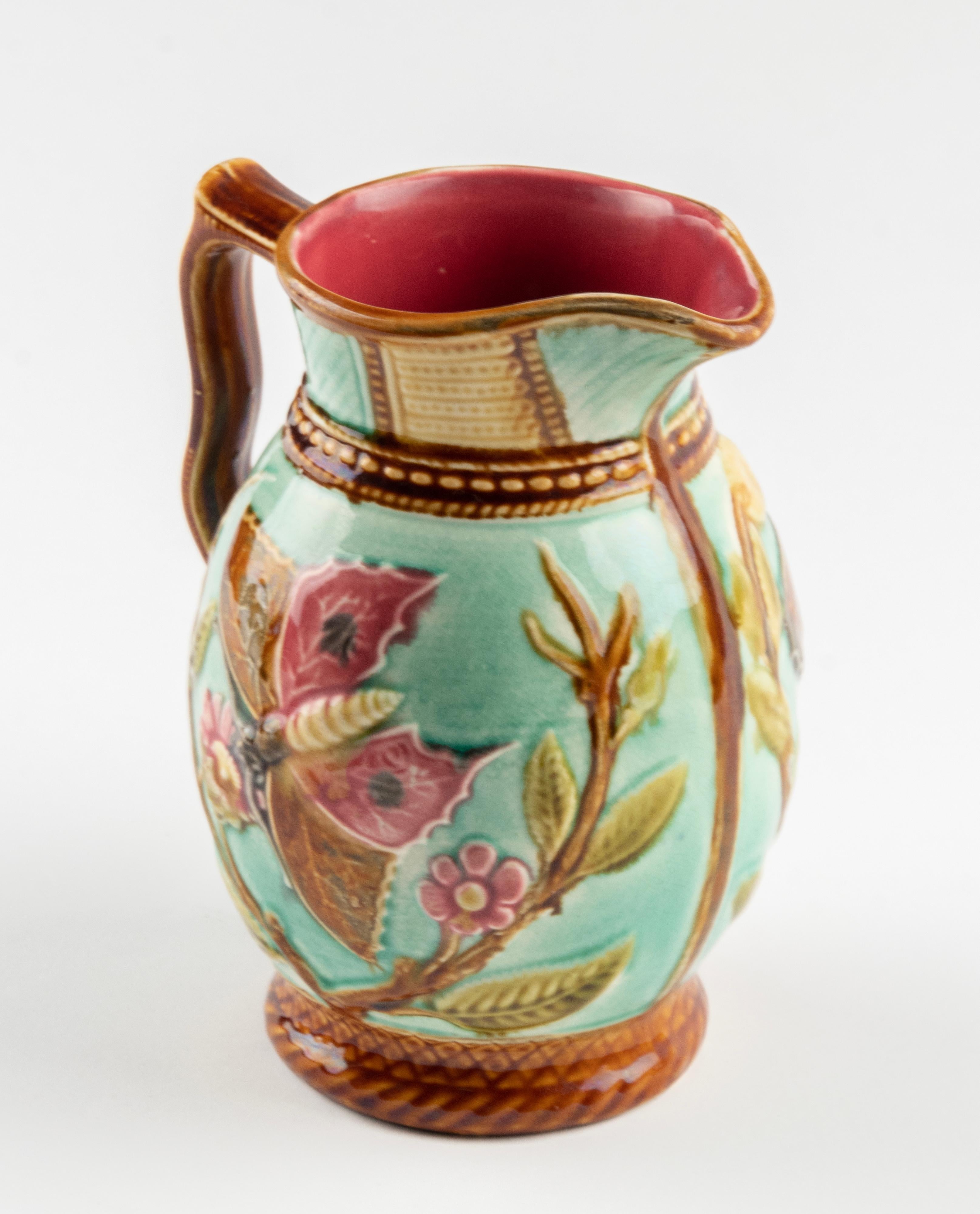 Late 19th Century Majolica Ceramic Jug  5