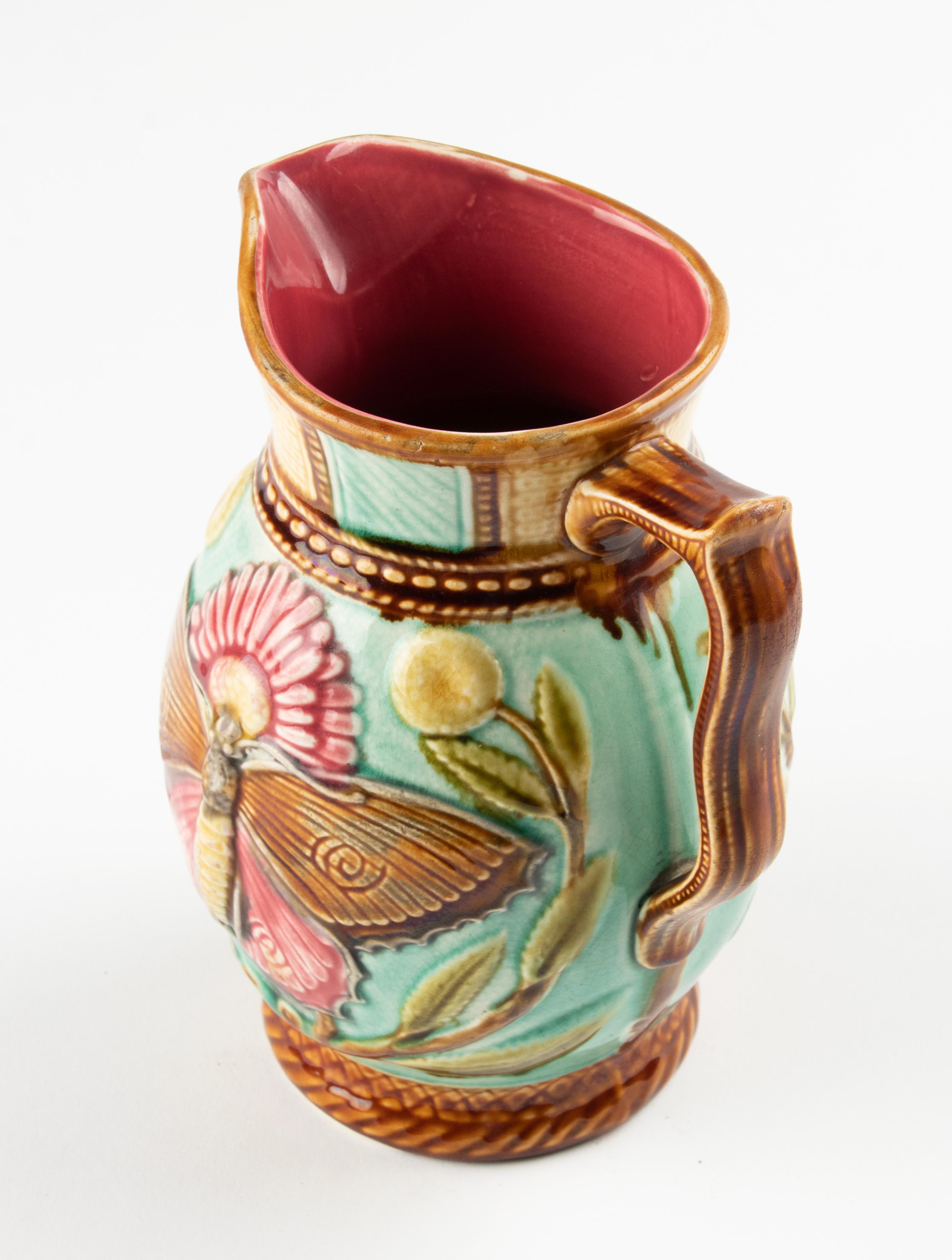 Late 19th Century Majolica Ceramic Jug  7
