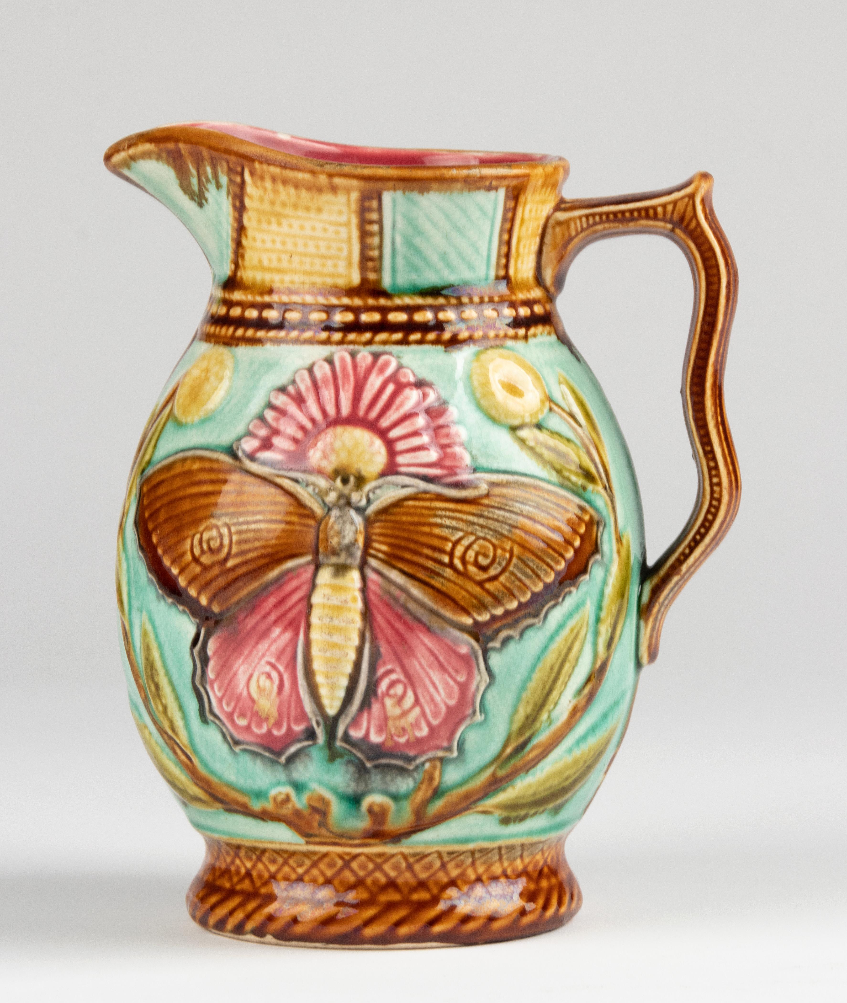 Late 19th Century Majolica Ceramic Jug  1