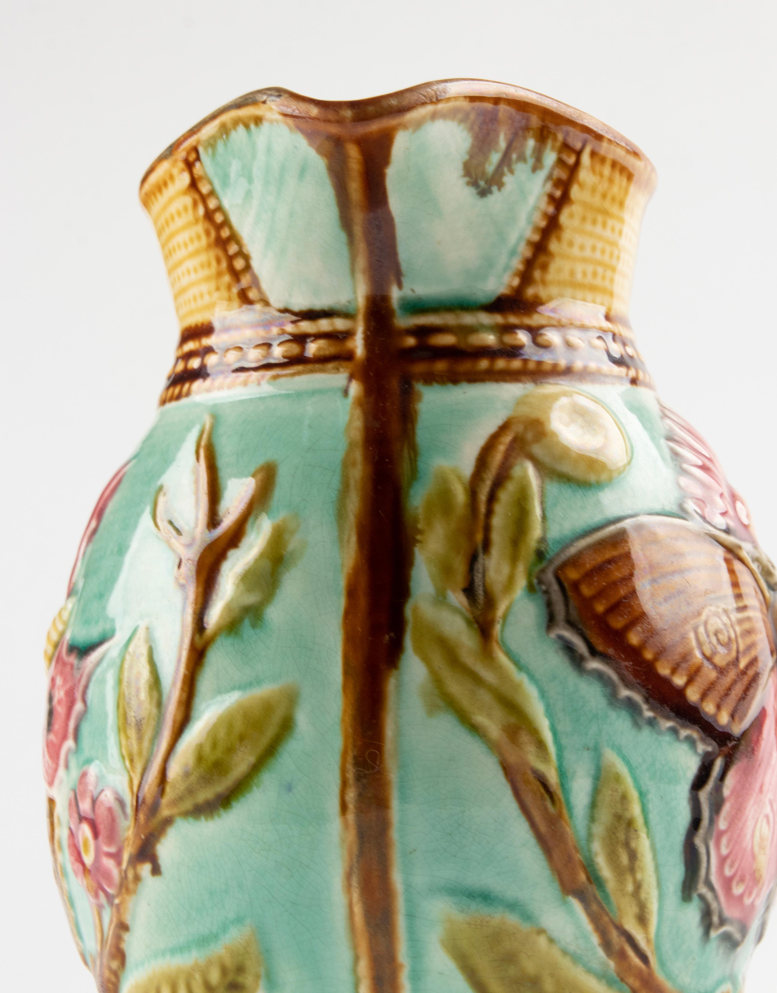 Late 19th Century Majolica Ceramic Jug  3