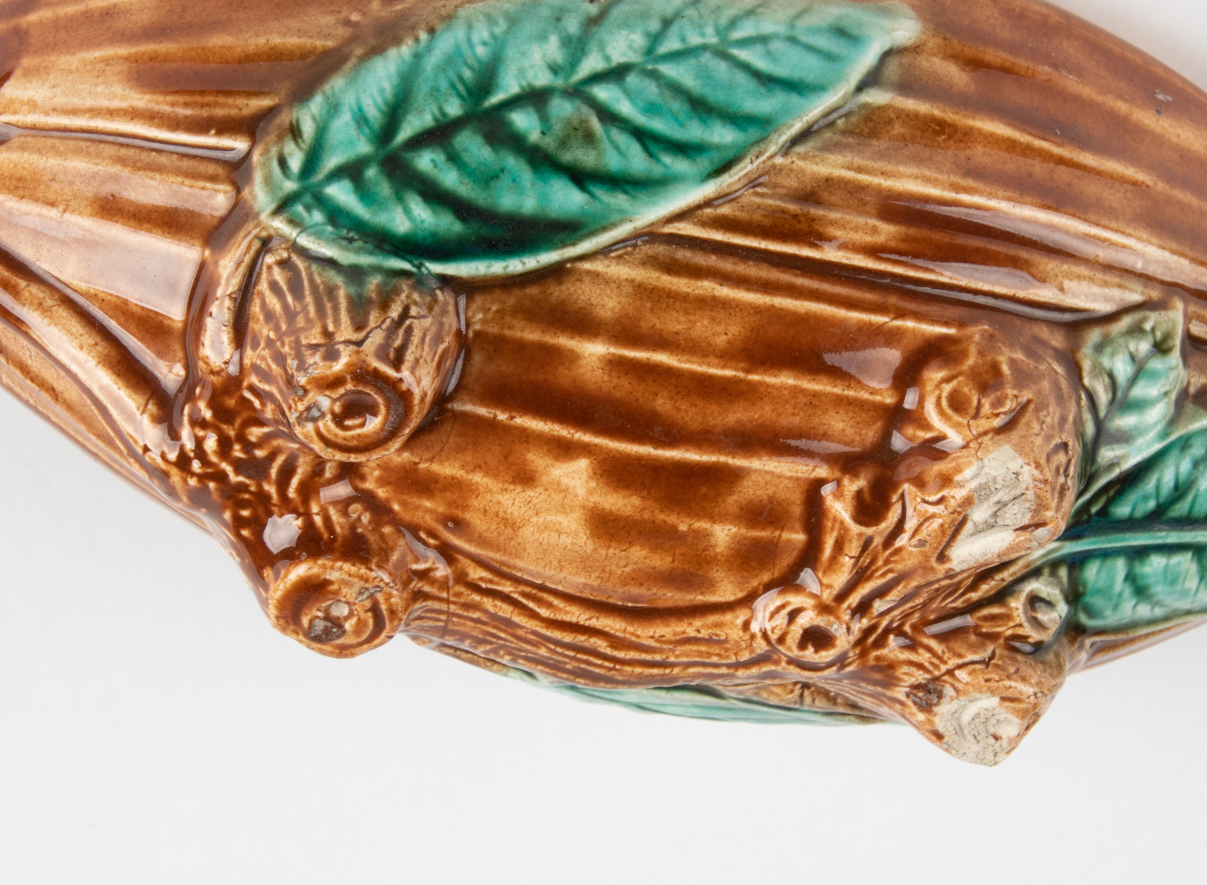Late 19th Century Majolica Corn Shaped Lidded Bowl For Sale 8