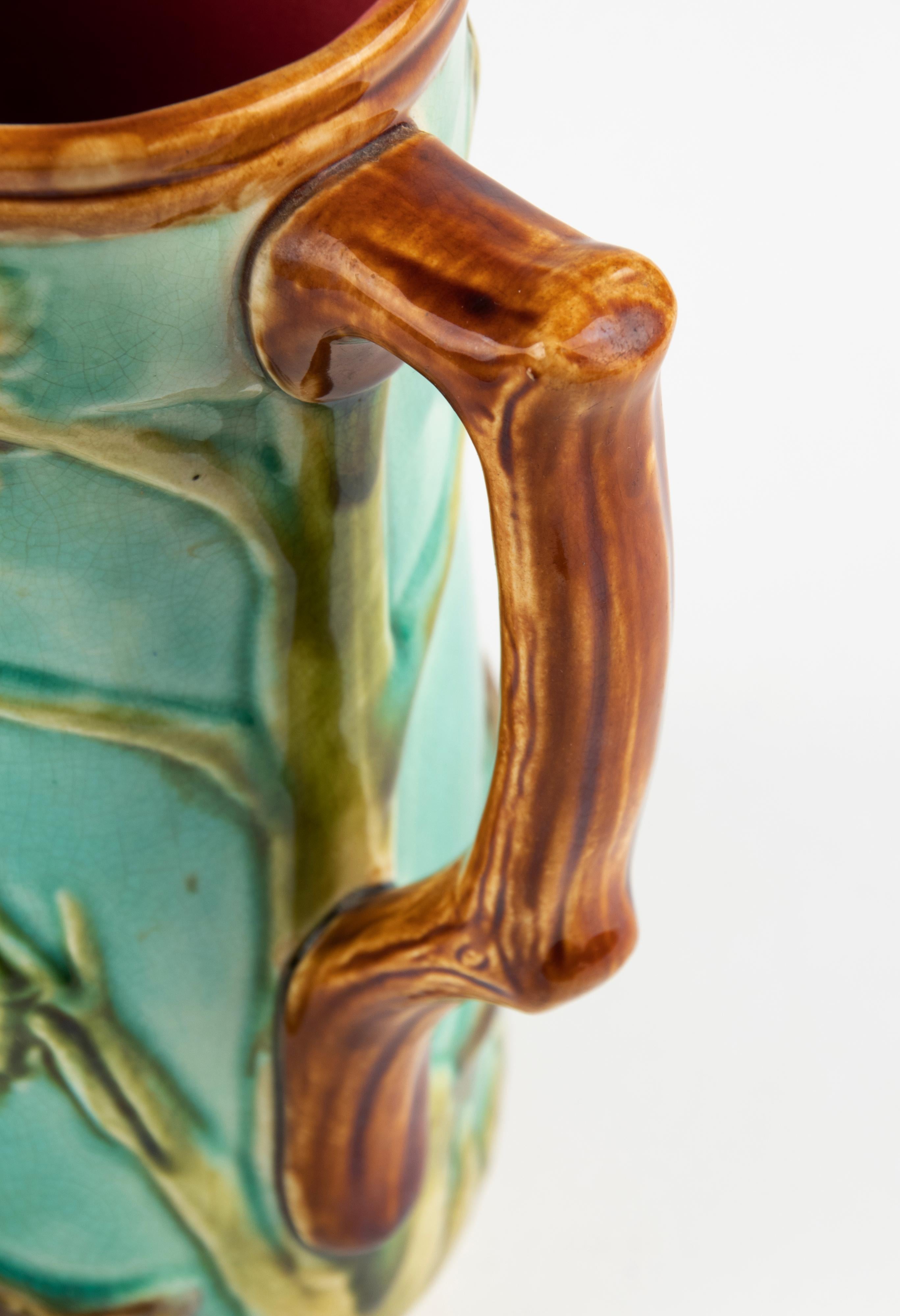 Late 19th Century Majolica Jug Made by Mouzin Leach Et Cie, Nimy For Sale 5