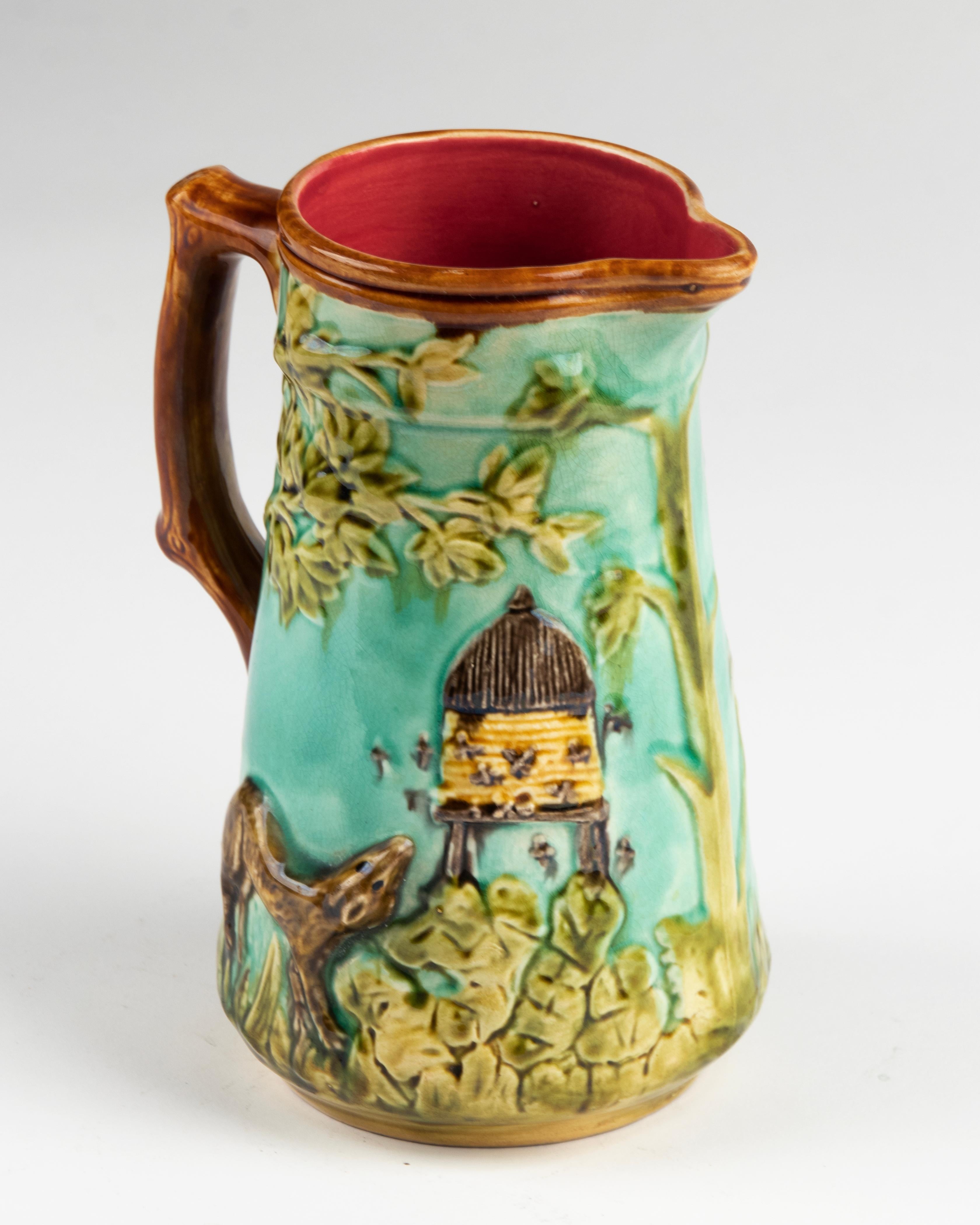 Late 19th Century Majolica Jug Made by Mouzin Leach Et Cie, Nimy For Sale 1