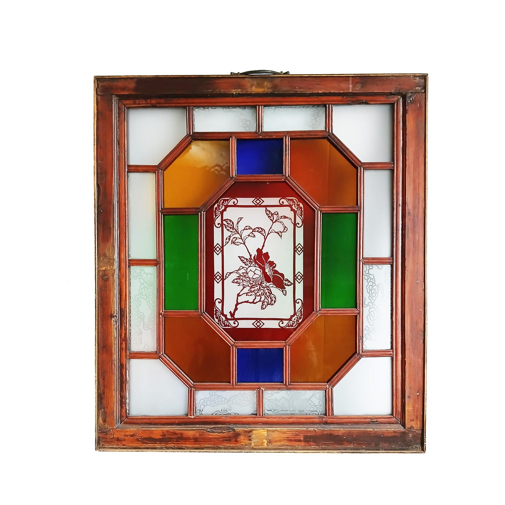 Manchurianische Glasmalerei des späten 19. Jahrhunderts, Suzchou, China im Angebot 1