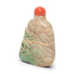 Late 19th Century Mandarin Duck Jadeite Snuff Bottle