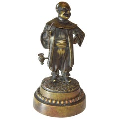 Antique Late 19th Century Mandarin with a Chinese Bronze Pipe