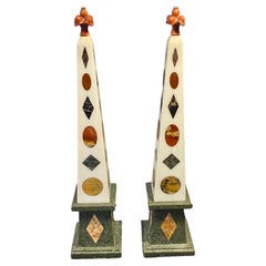 Late 19th Century Marble and Agate Obelisks