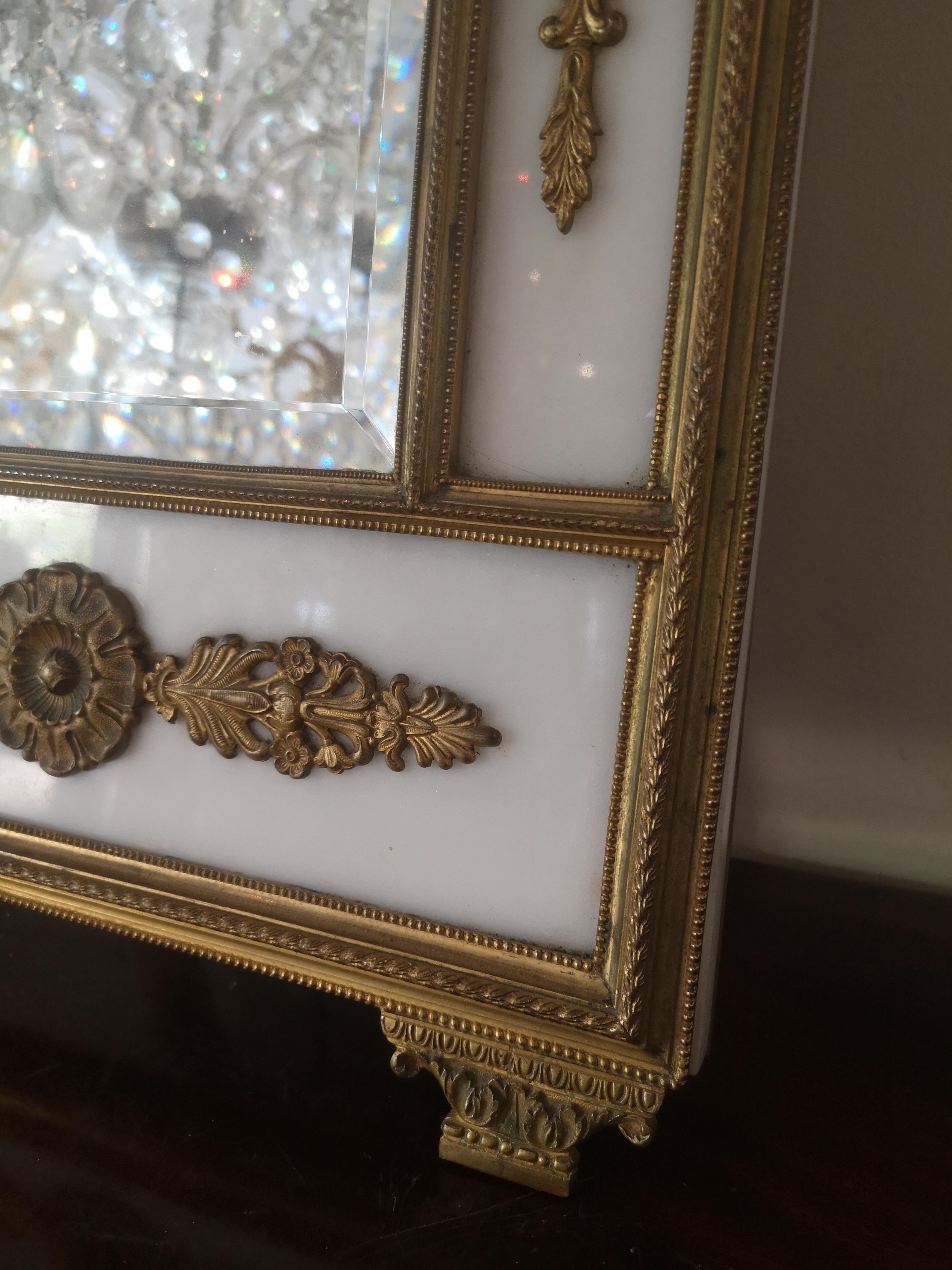 Late 19th Century Marble and Bronze Table Mirror In Good Condition For Sale In London, GB