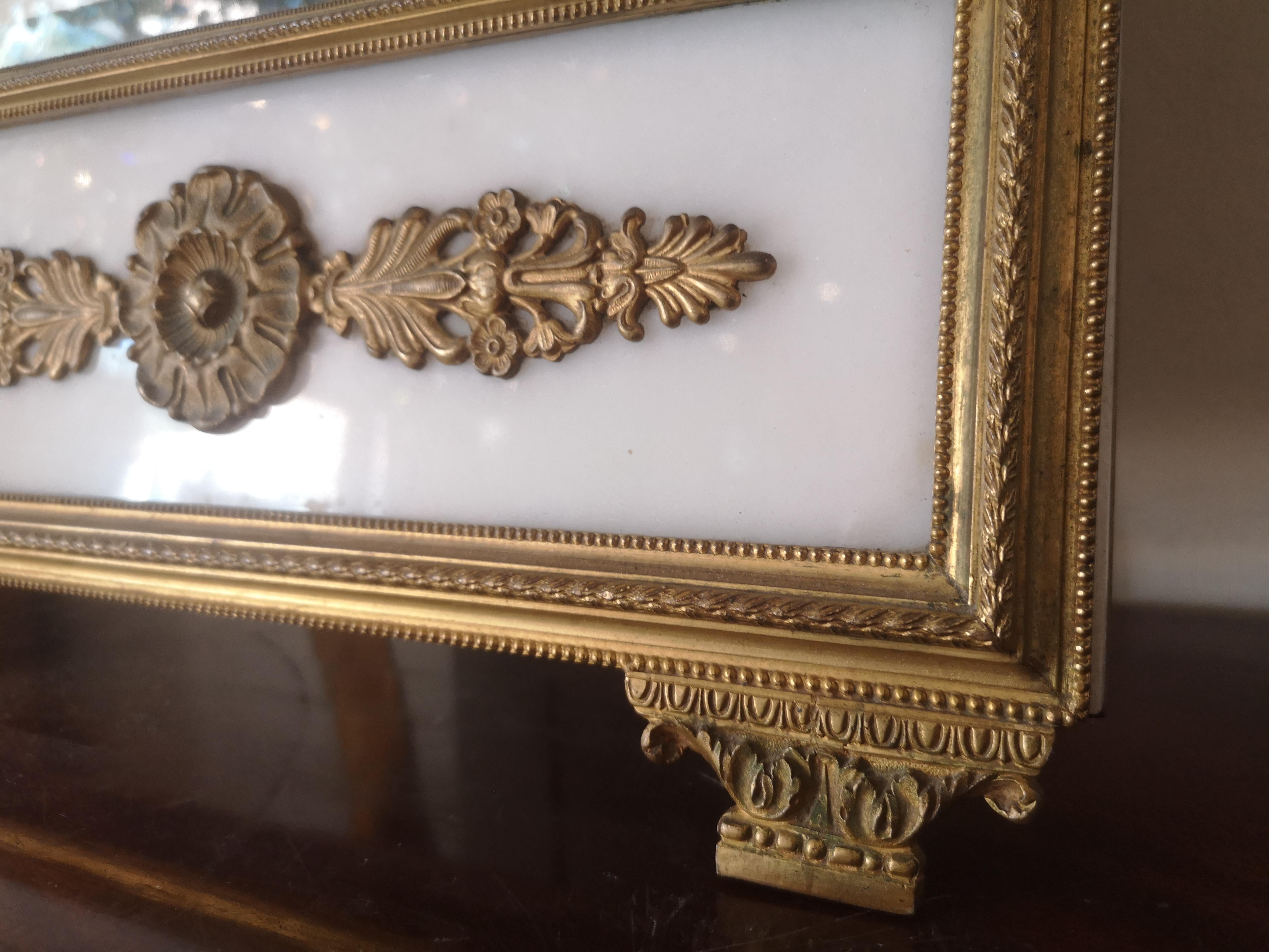 Late 19th Century Marble and Bronze Table Mirror For Sale 1