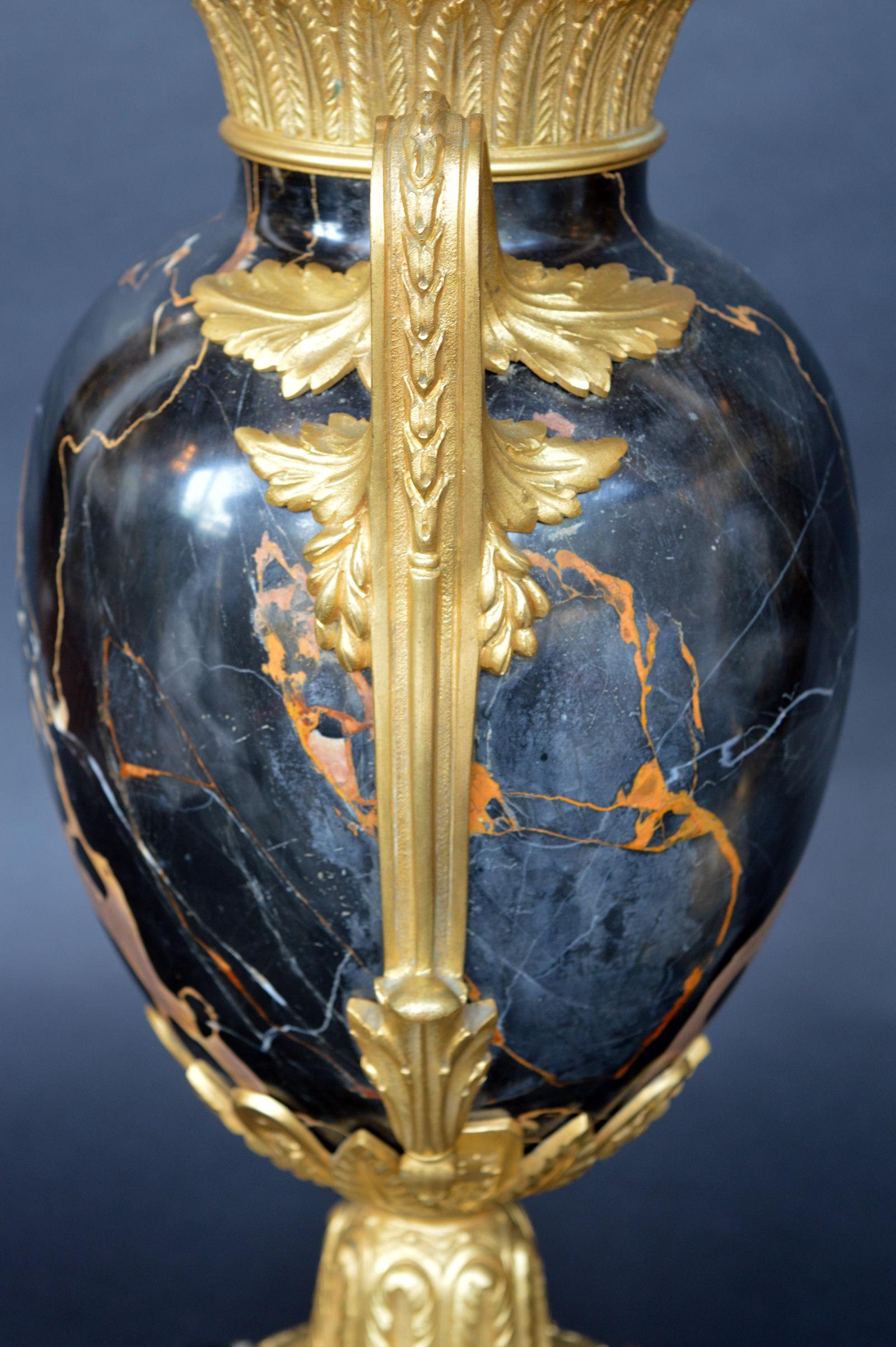 Italian Late 19th Century Marble and Bronze Vases