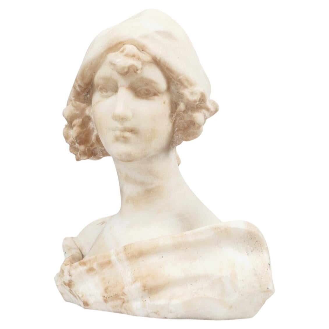 Late 19th Century marble bust of a young lady