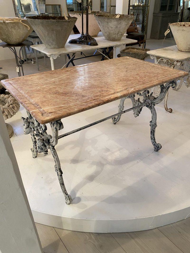 Iron Late 19th Century Marble Butchers Table For Sale