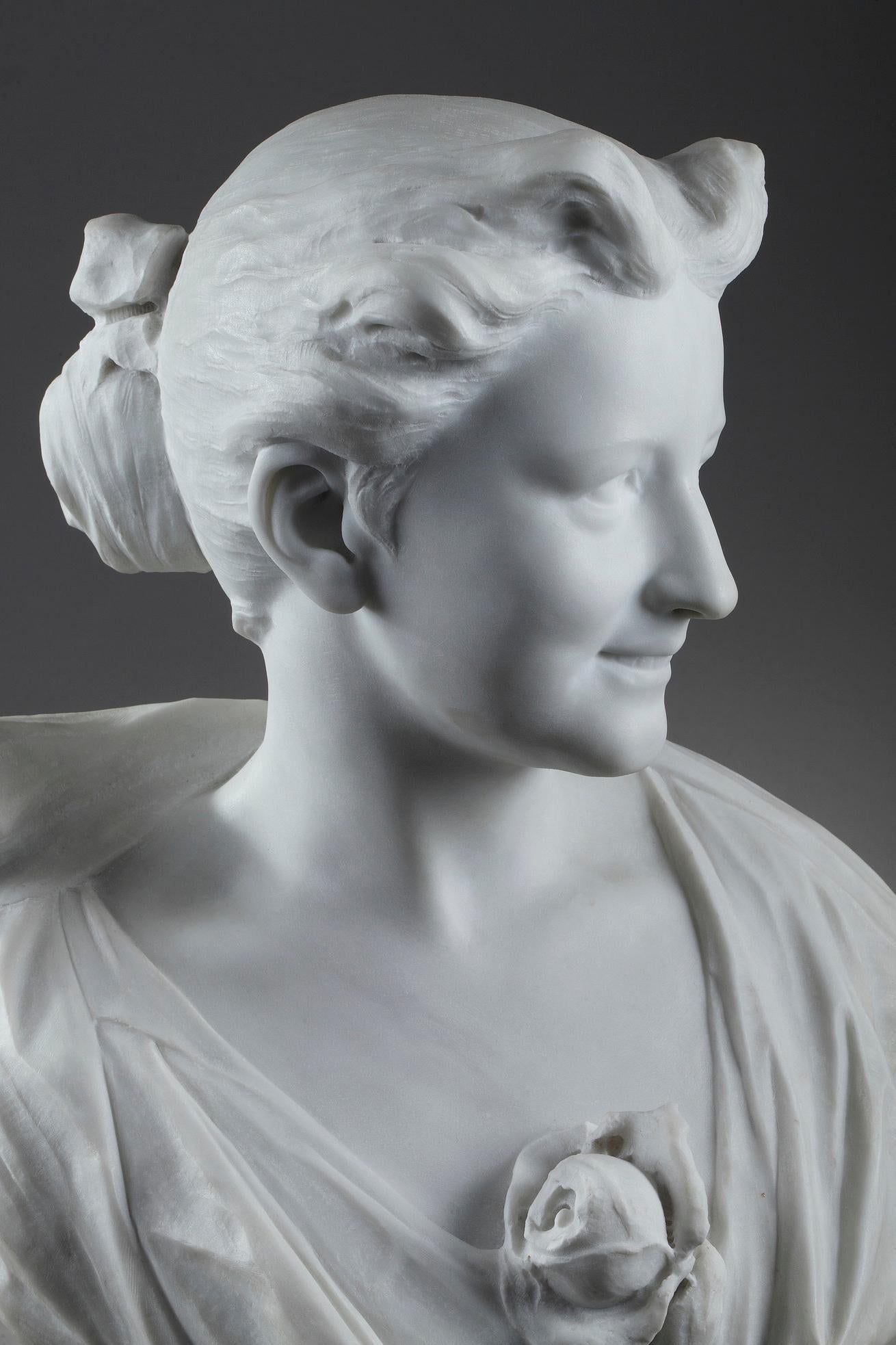 Late 19th Century Marble Sculpture Bust of a Lady Signed Oliver 6
