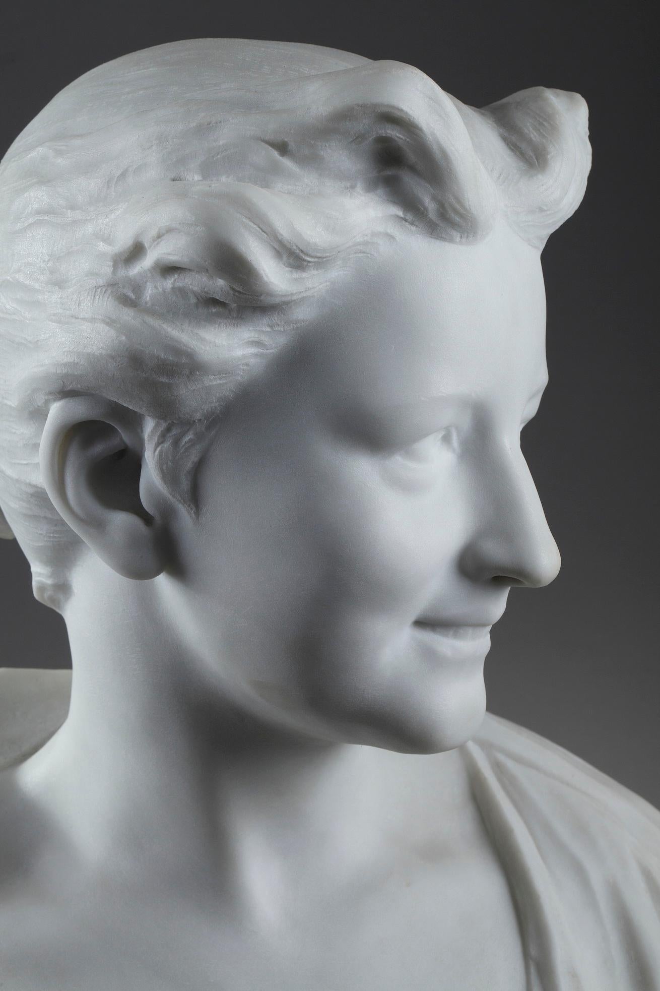 Late 19th Century Marble Sculpture Bust of a Lady Signed Oliver 7