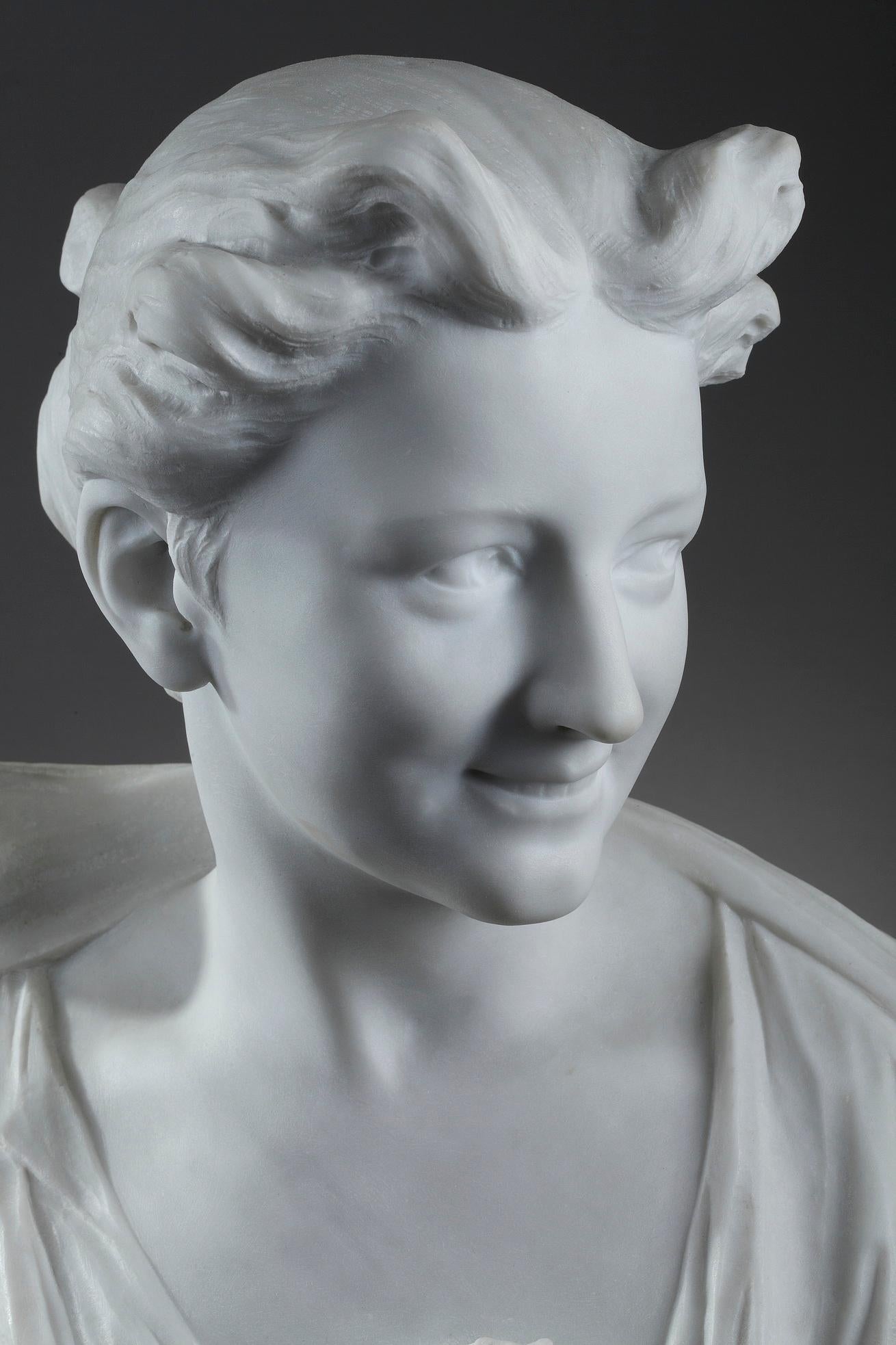 Late 19th Century Marble Sculpture Bust of a Lady Signed Oliver 8