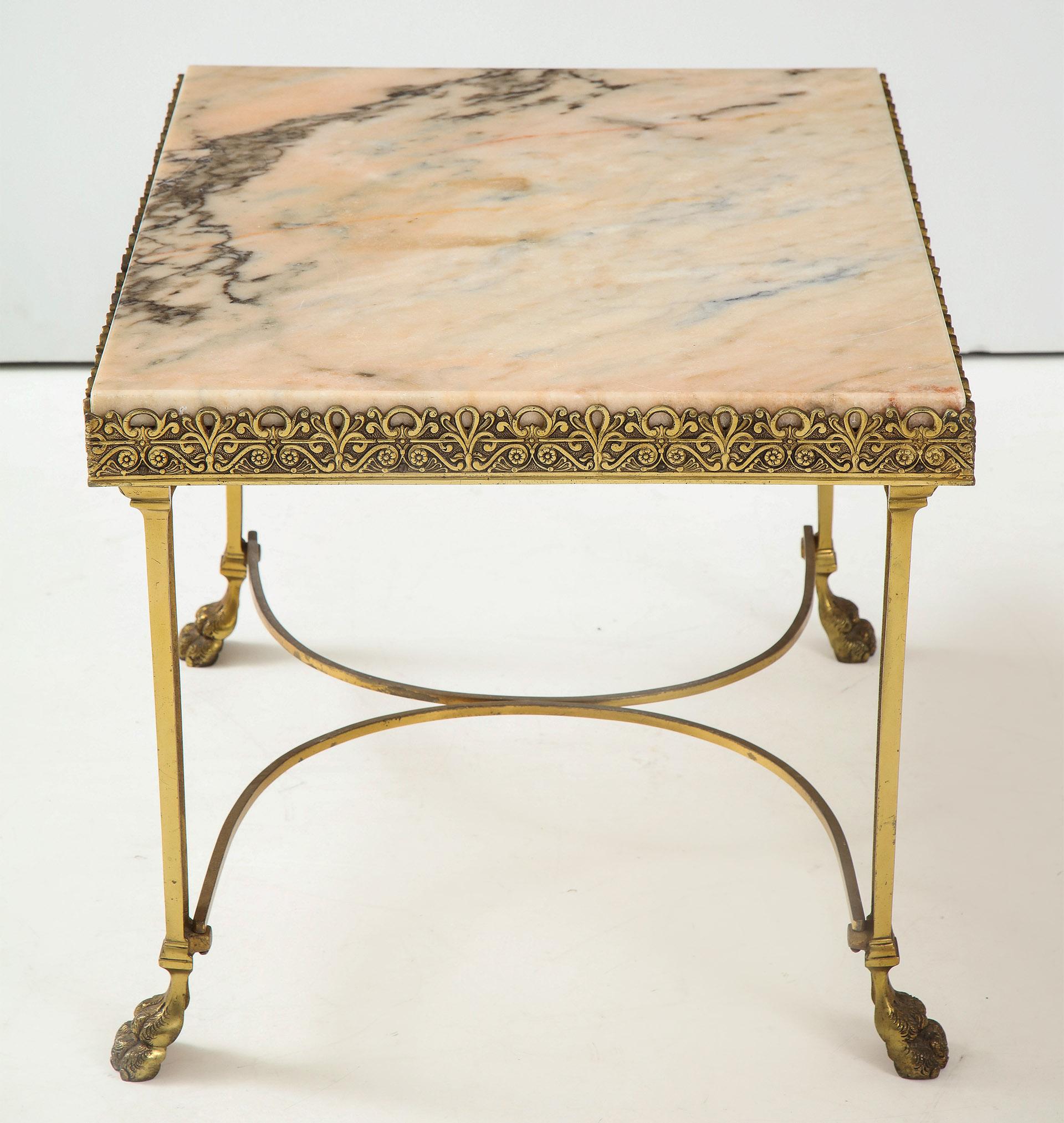 Late 19th Century Marble-Top Brass Coffee Table 3