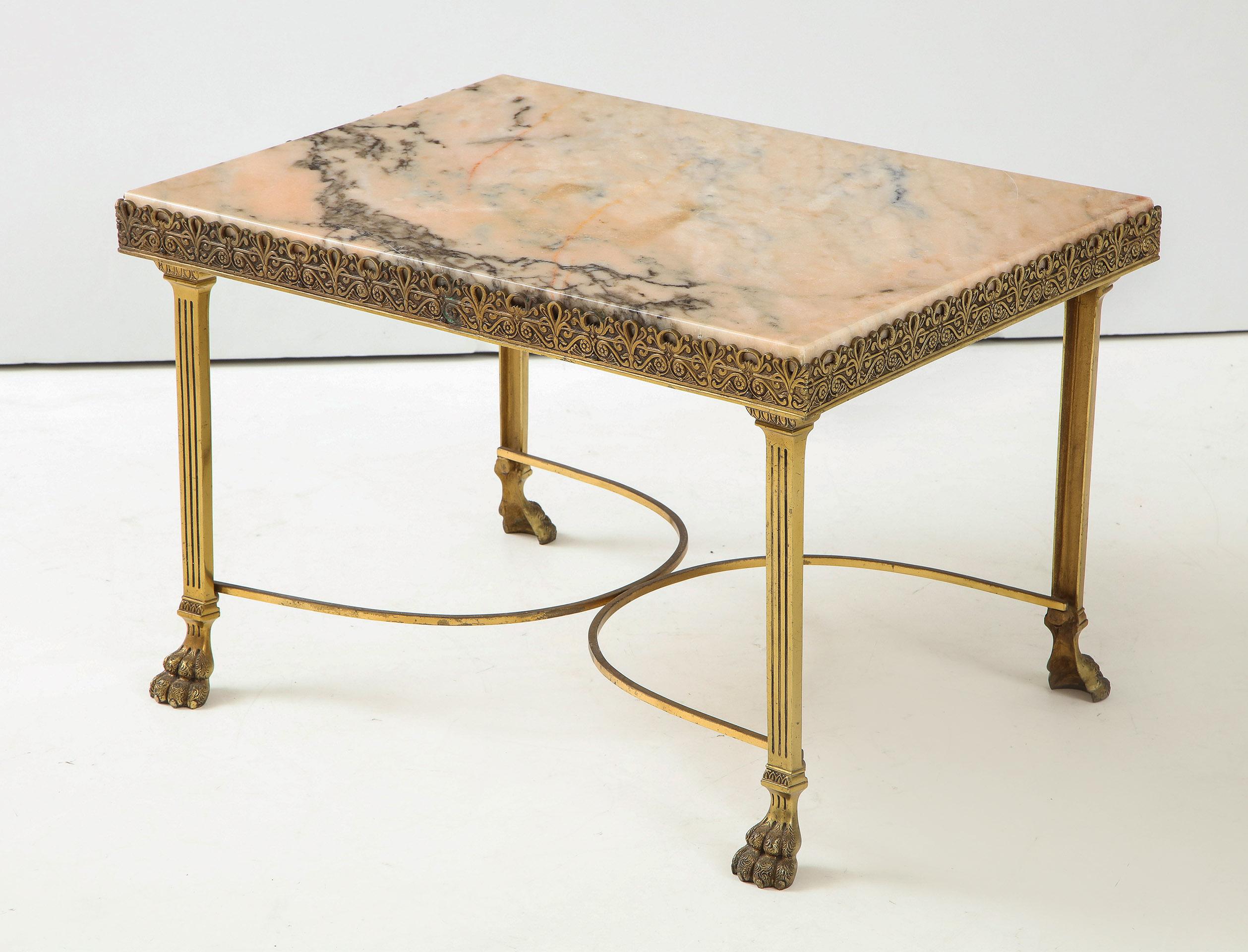 Late 19th Century Marble-Top Brass Coffee Table 4
