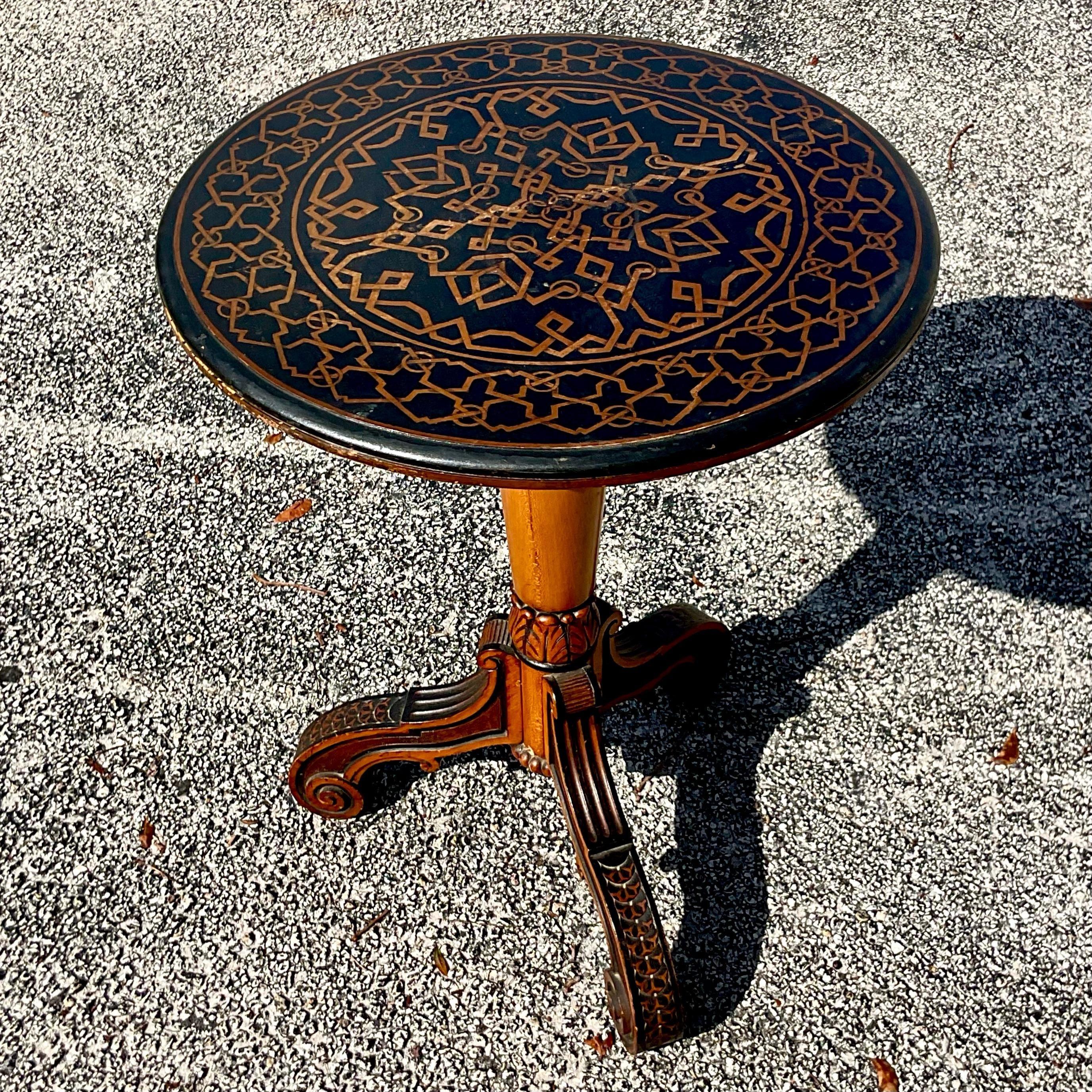 Gustavian Late 19th Century Marquetry Drop Side Table For Sale