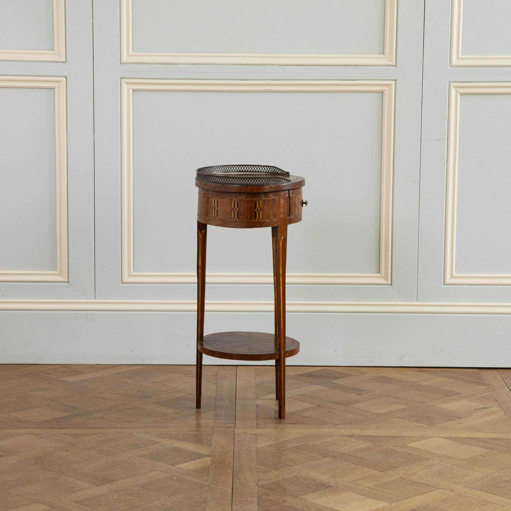French Late 19th Century Marquetry Side Table For Sale