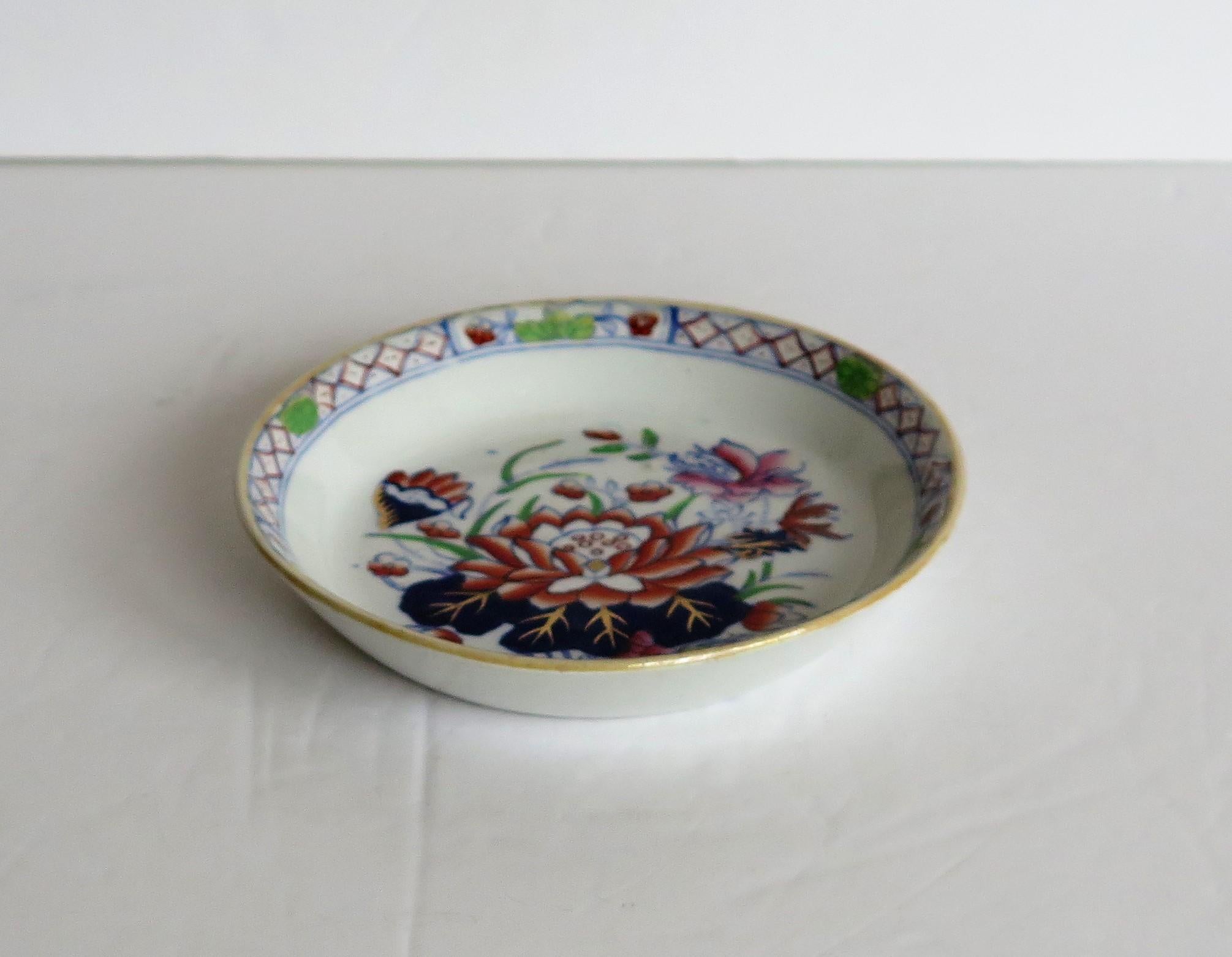 Chinoiserie Late 19th Century Mason's Ironstone Small Dish or Pin Tray Water Lily Pattern