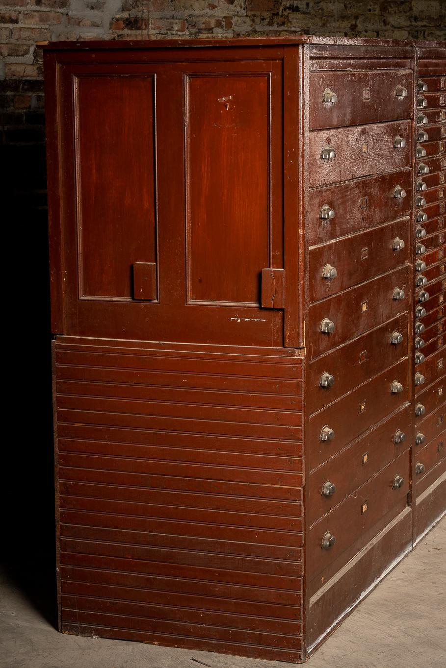 American Late 19th Century Massive 63 Drawer Printers Cabinet For Sale