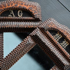 Late 19th Century matched pair of tramp art mirrors