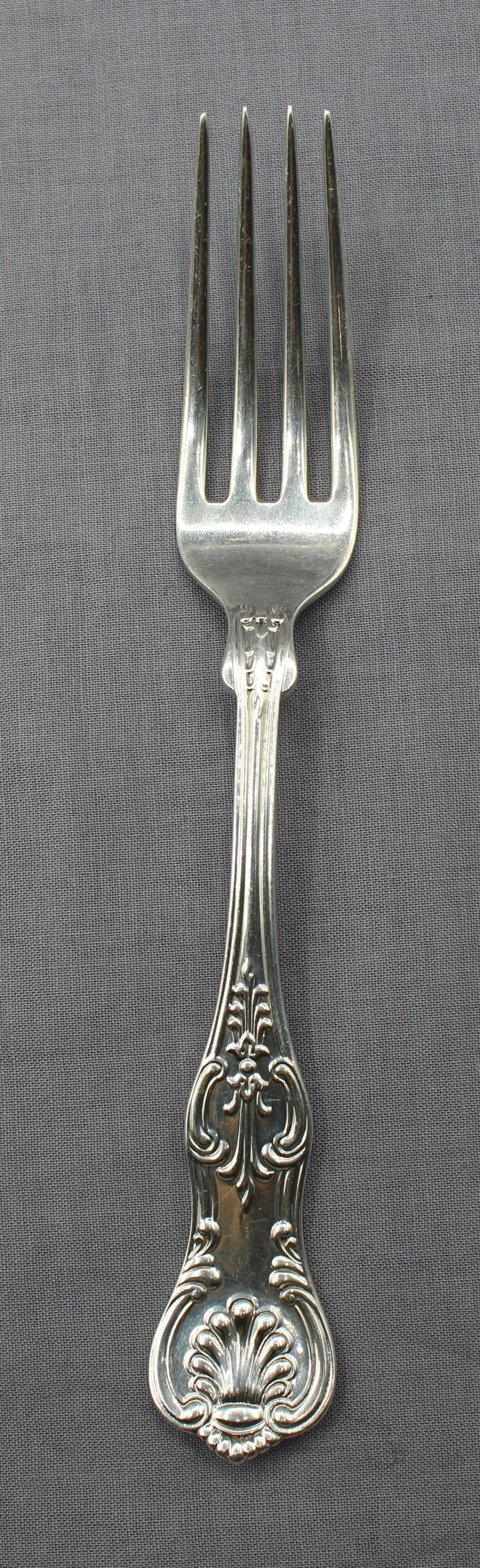 Rococo Revival Late 19th Century Matched Set of 10 Sterling Silver Luncheon Forks