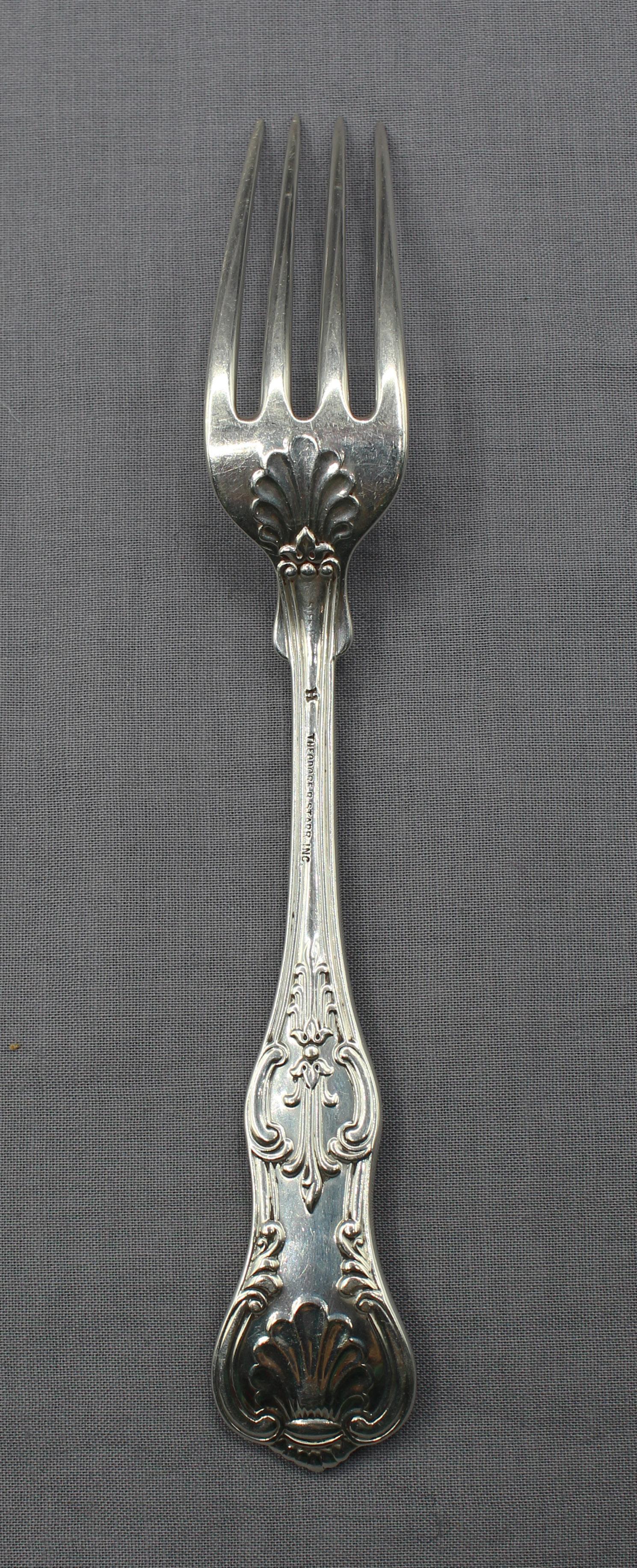 American Late 19th Century Matched Set of 10 Sterling Silver Luncheon Forks For Sale