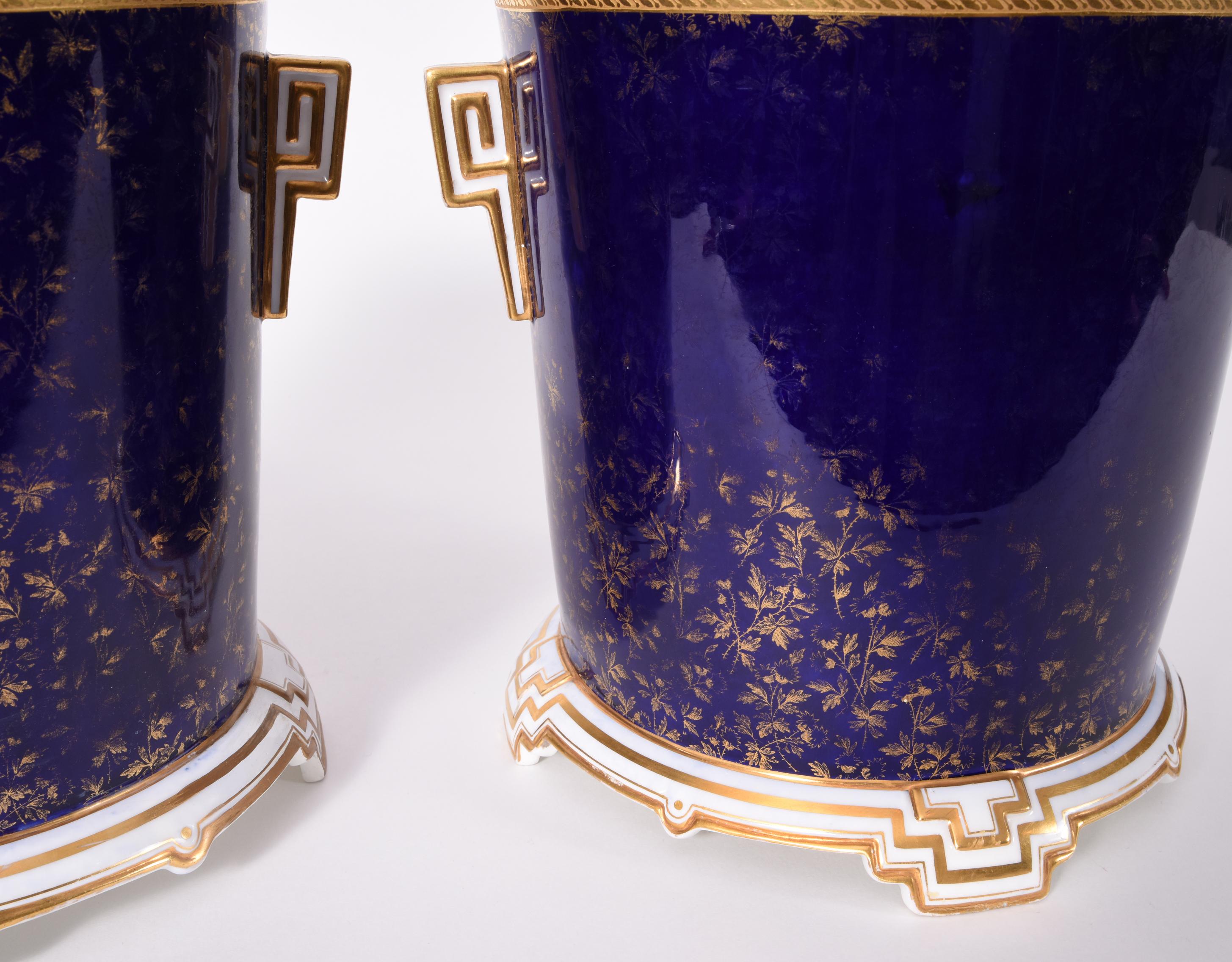 Gilt Late 19th Century Matching Pair of English Wedgwood Wine Coolers