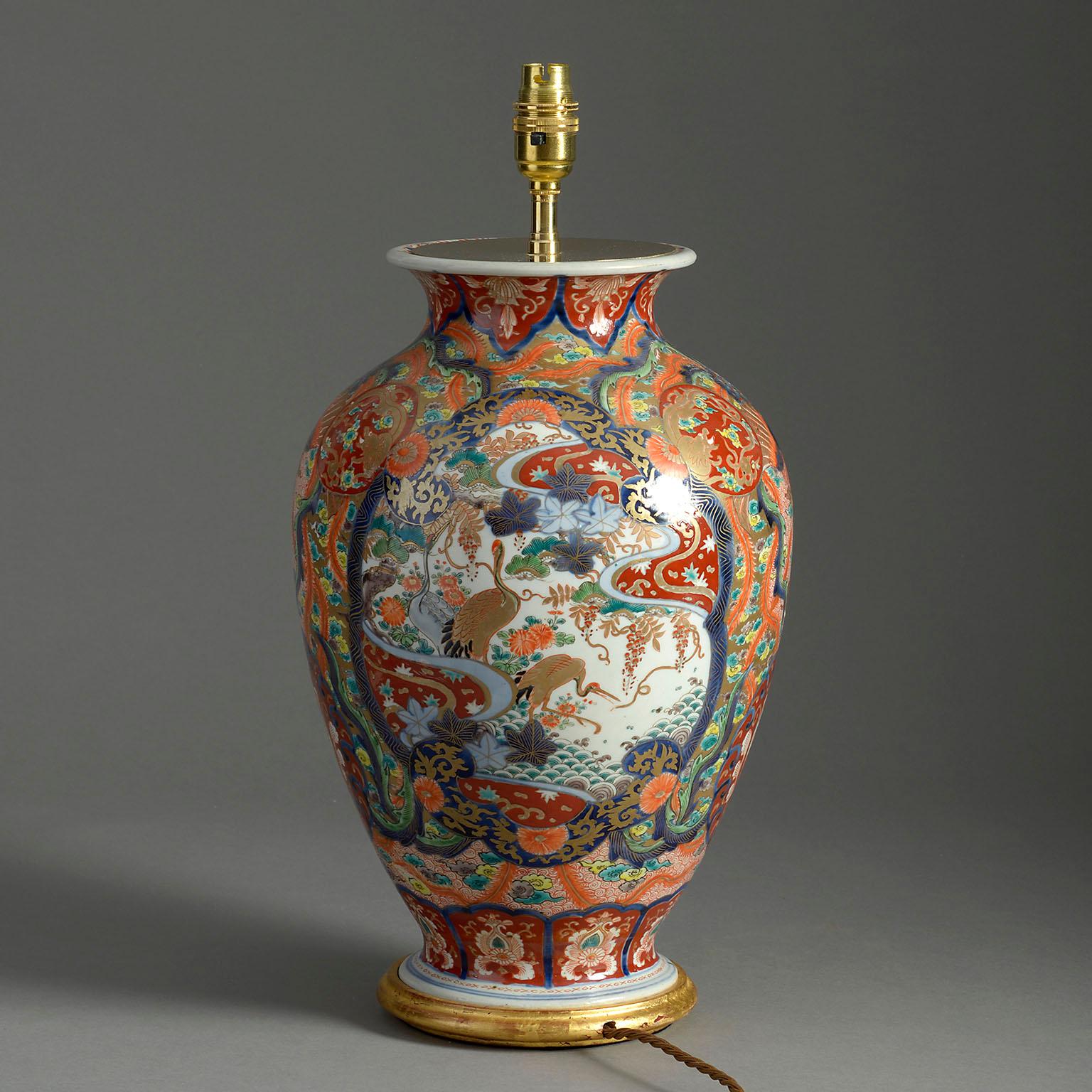 Japanese Late 19th Century, Meiji Period Imari Vase Lamp