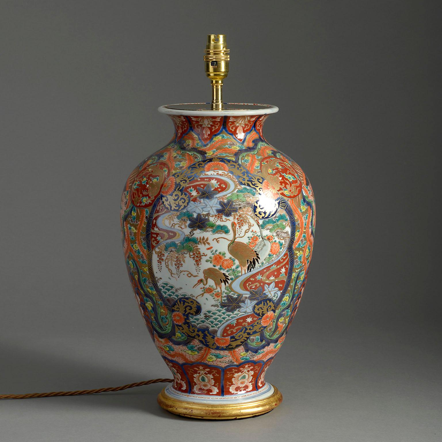 Late 19th Century, Meiji Period Imari Vase Lamp In Good Condition In London, GB