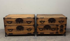 Late 19th Century (Meiji Period) Japanese Tansus on Contemporary Bases